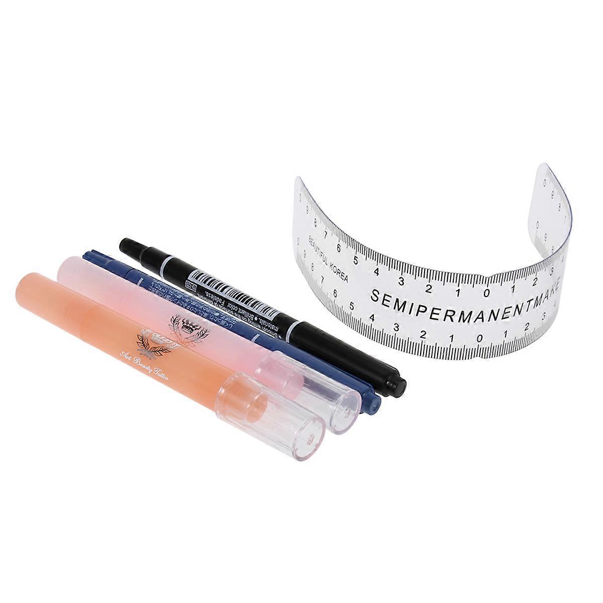 Eye Brow Pencils For Women Eyebrow Microblading Kit Eraser Eyebrow Makeup Ruler Oil Pen for Professional Learners Marking 1Set