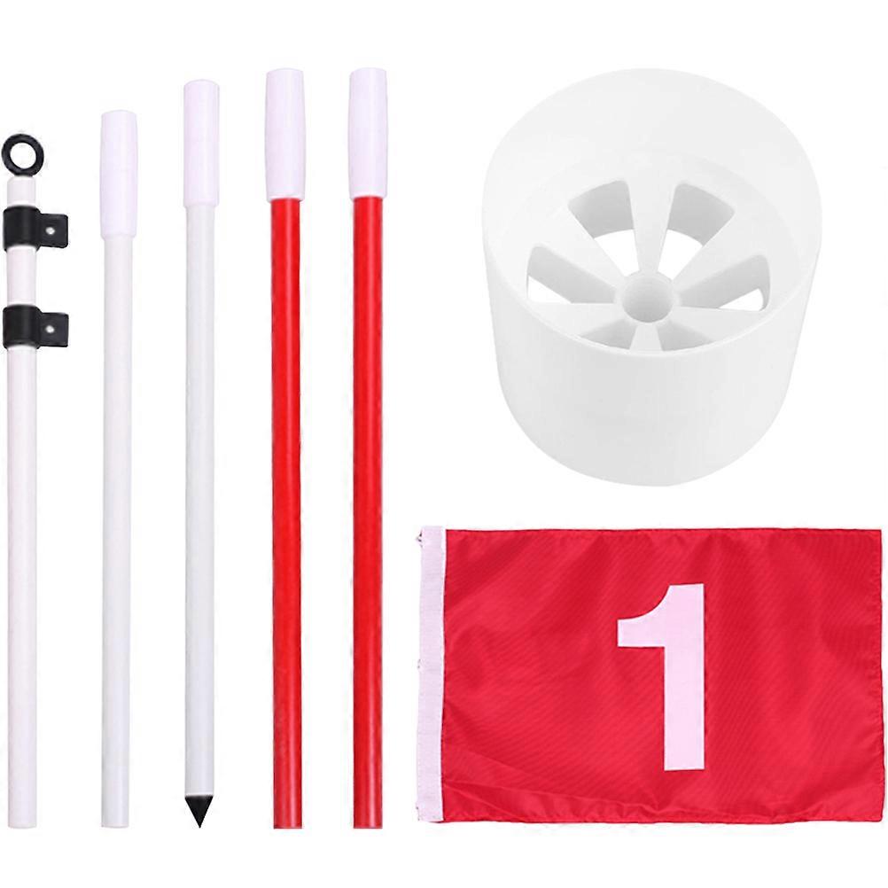 Golf Practice Hole Cup Golf Pin Flag Hole Cup Indoor Golf Putting Cup Practice 185x48.5cm Multi 1 Set