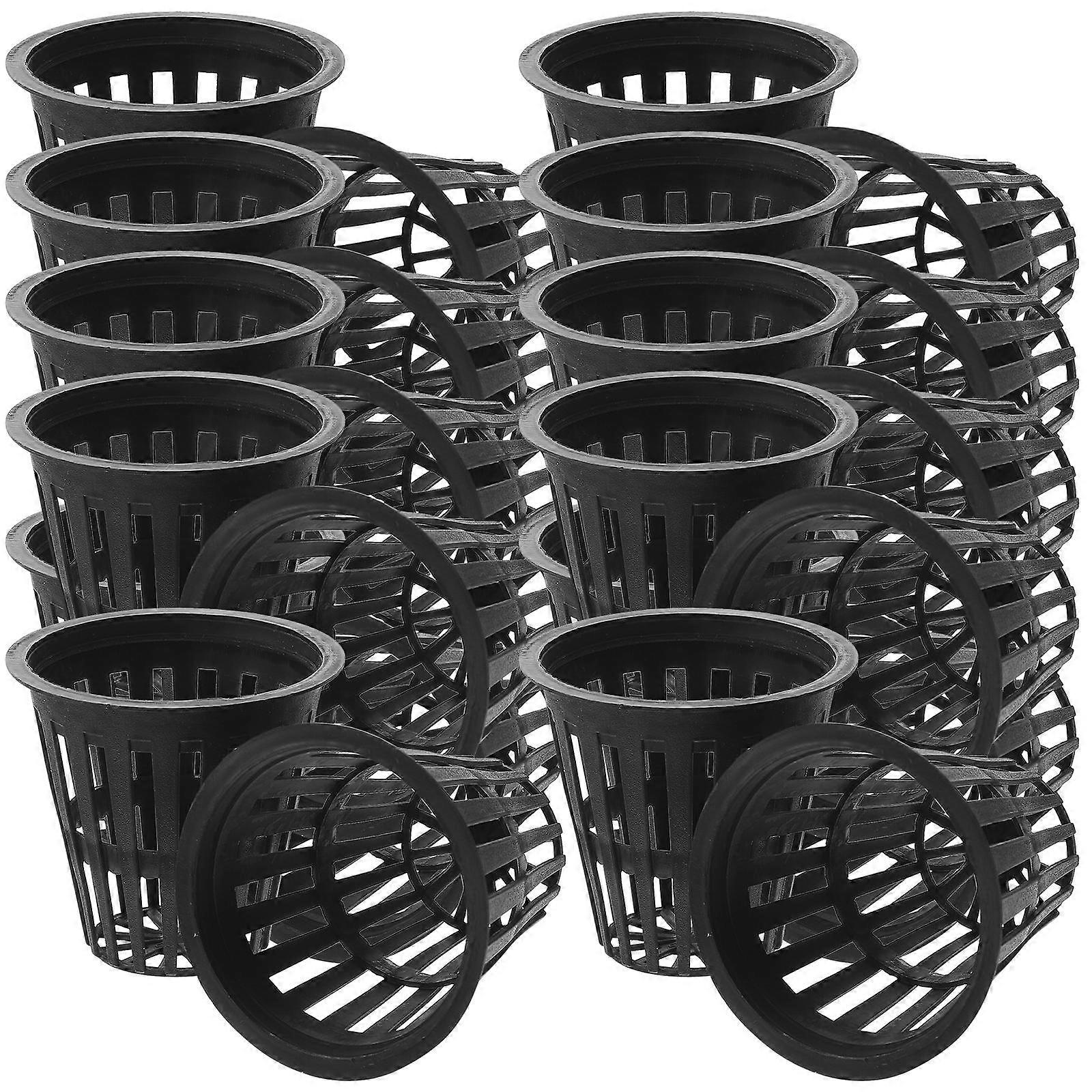 Hydroponic Containers Slotted Mesh Shape PP Plastic Nutrient Maintenance Garden Cultivation 50Pack