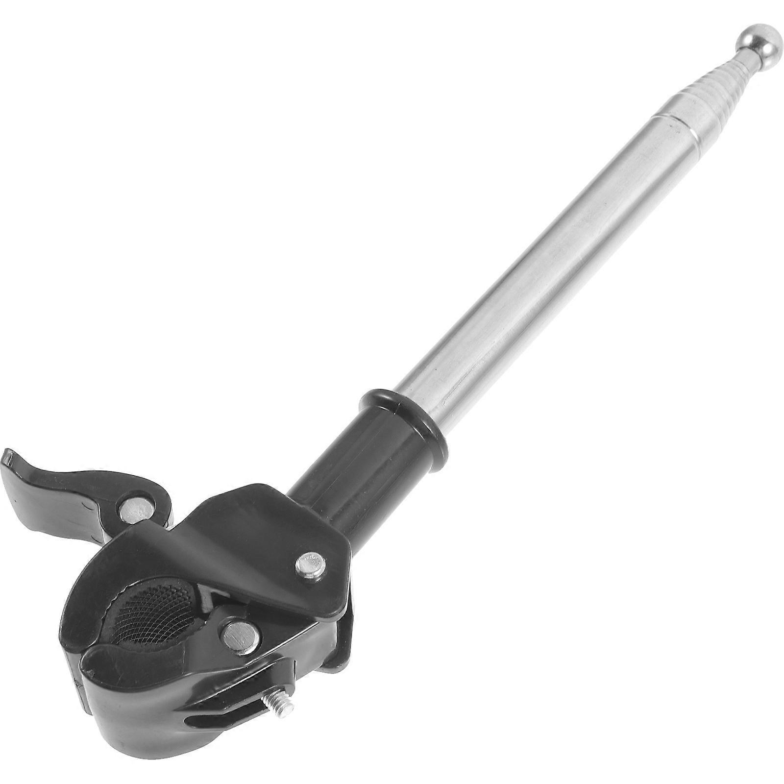 Flag Pole Holder For Car Flagpole Fixing Bracket Vehicle Flags Silver Cylindrical Extendable Design 1Pcs
