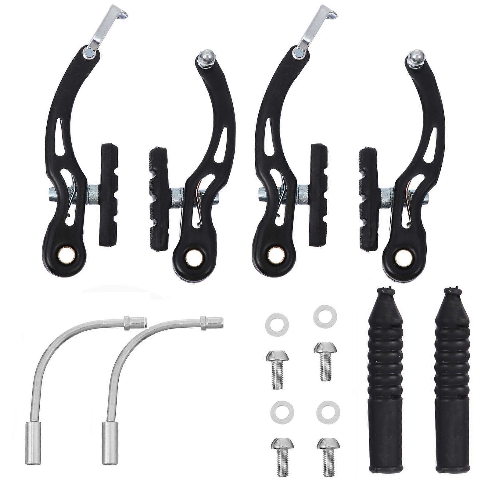 2 Pairs Durable Mountain Bike Brake Clamps, Wear Resistant, Sided Actuation for Enhanced Stopping Power, Complete Kit for Easy Installation