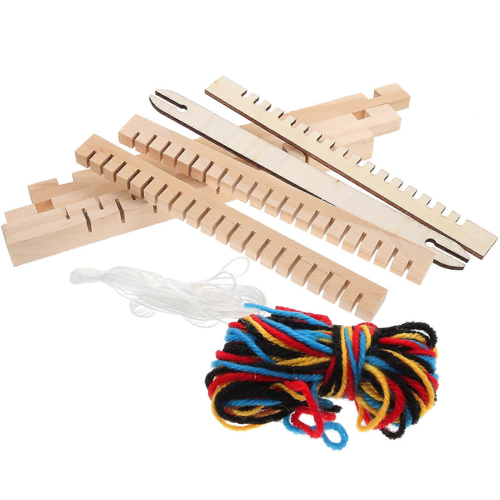 Knitting Children Loom Toy Wooden Weaving Loom for Home Play Rectangular Shape 1 Set