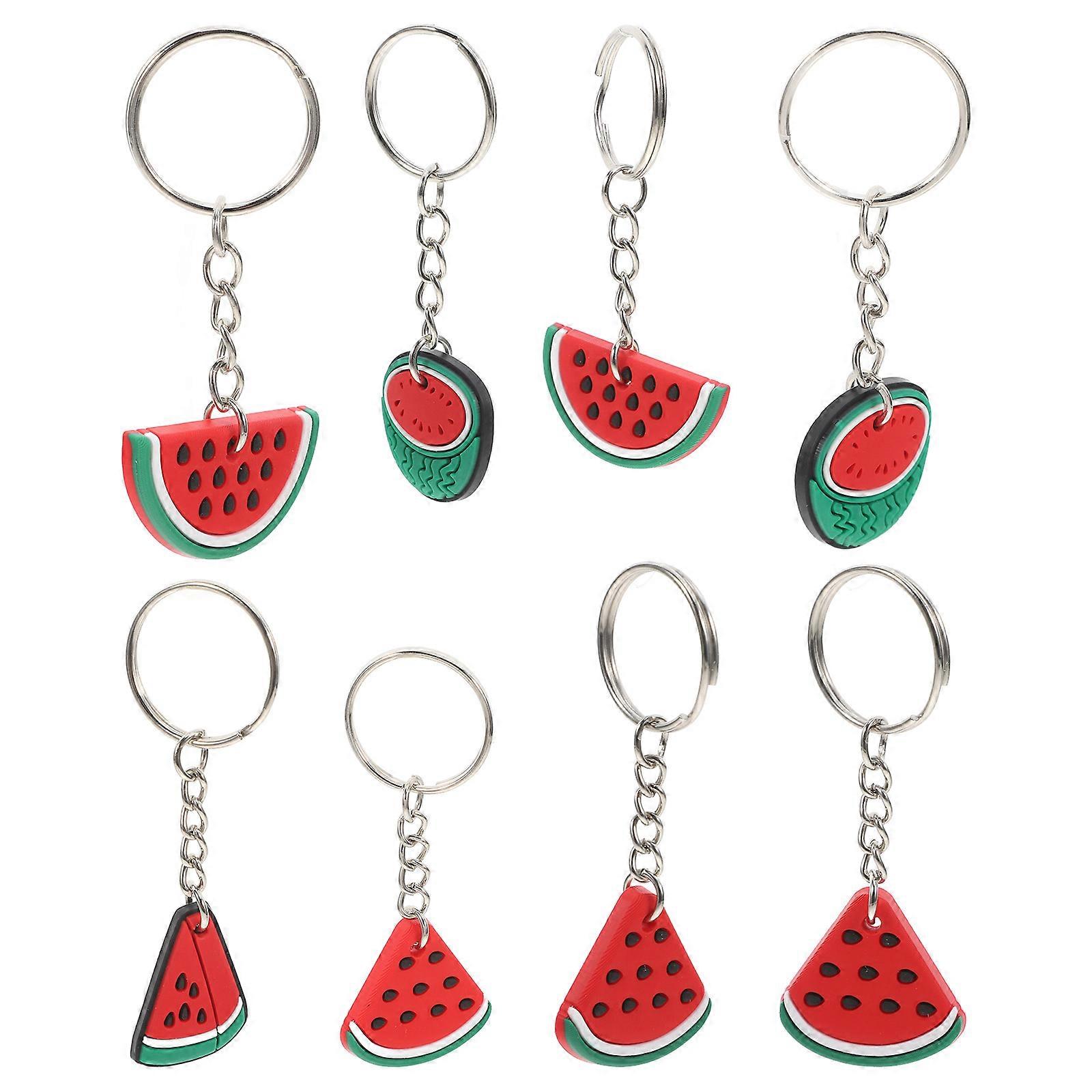 Fruit Charm Key Chain Watermelon Pendant Keychains Party Decoration Assorted Color 7.00X3.20X0.40CM 8Pcs