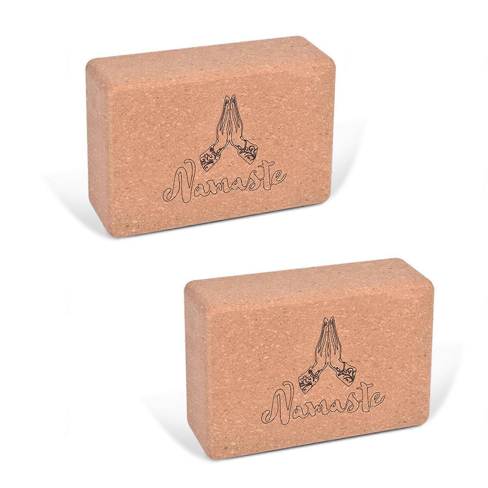 Yoga Block Cork Set - Non-Slip Natural Material for Strength and Flexibility, Deepening Poses, Stability for Pilates and Fitness