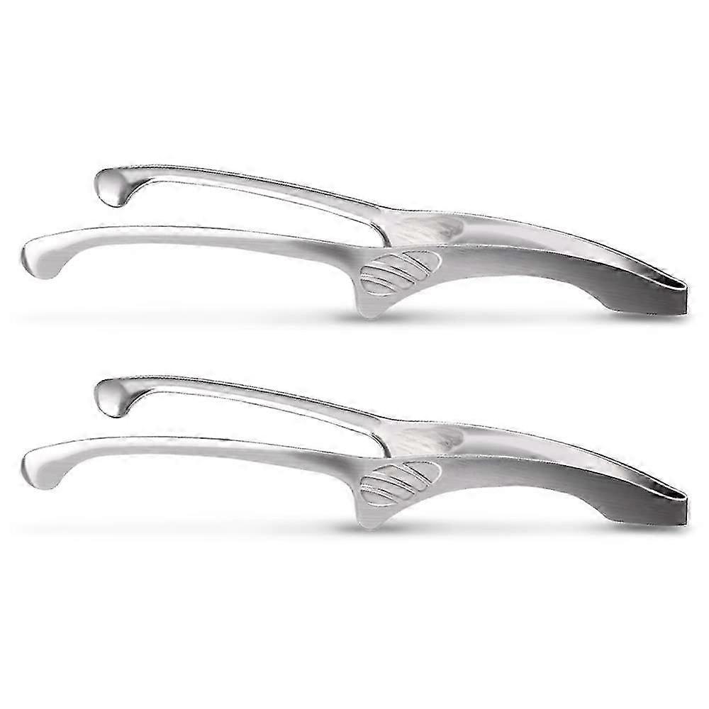 2 مجموعة ملقط مطبخ من الفولاذ المقاوم للصدأ للطبخ والشواء 8 بوصات