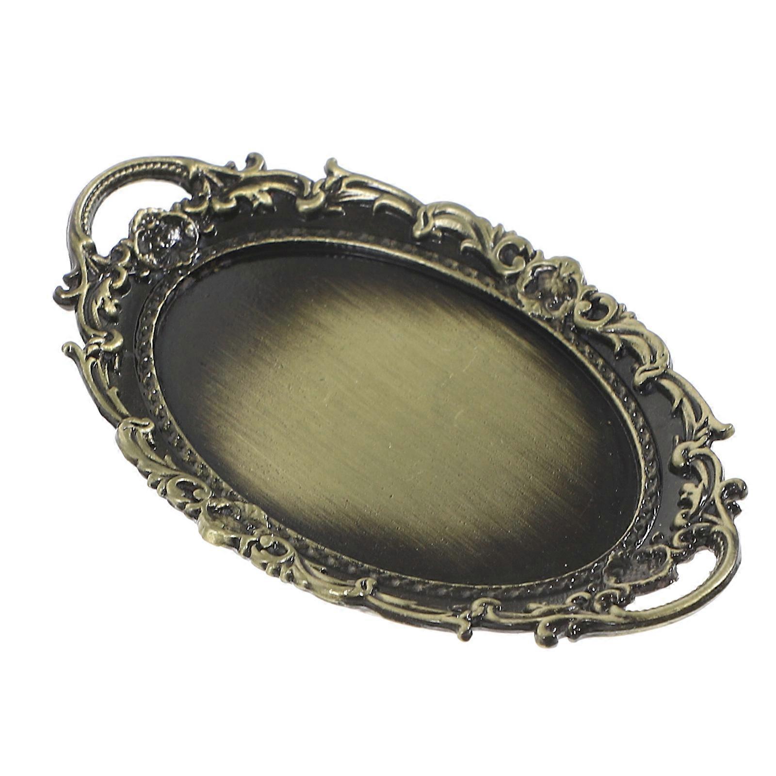 Vaisselle miniature Maison miniature Plaque décorative Modèle Maison de poupée Configuration Alliage Collectible 1Pcs