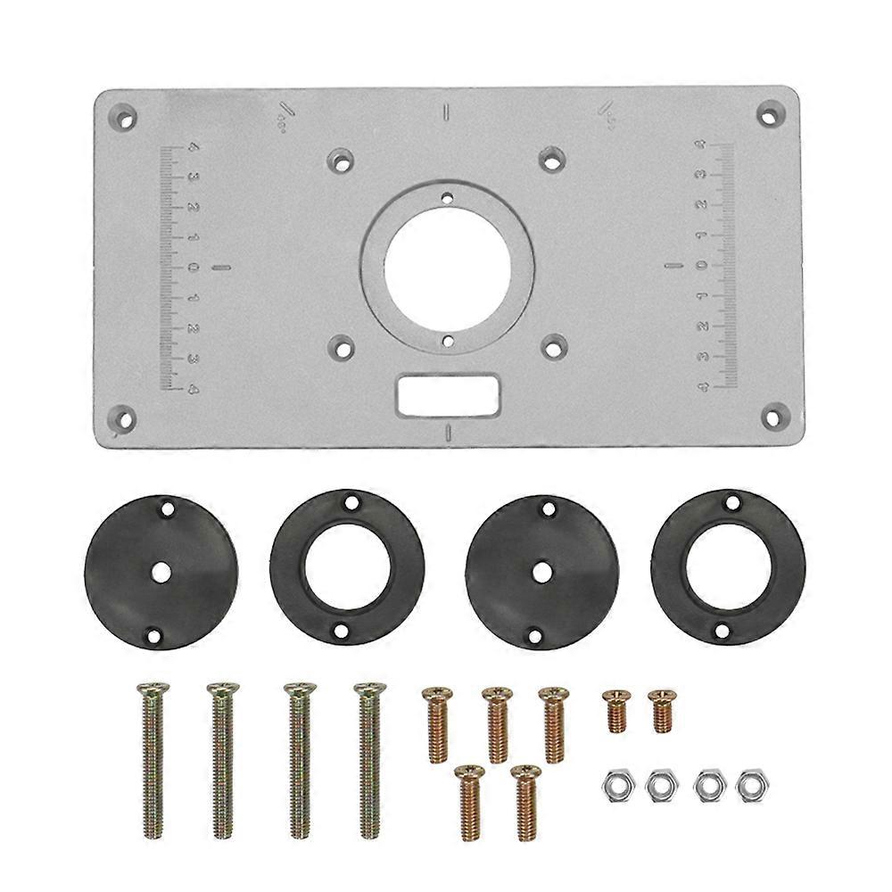 Multifunctional Aluminum Router Table Insert Plate 235x120x8mm Silver