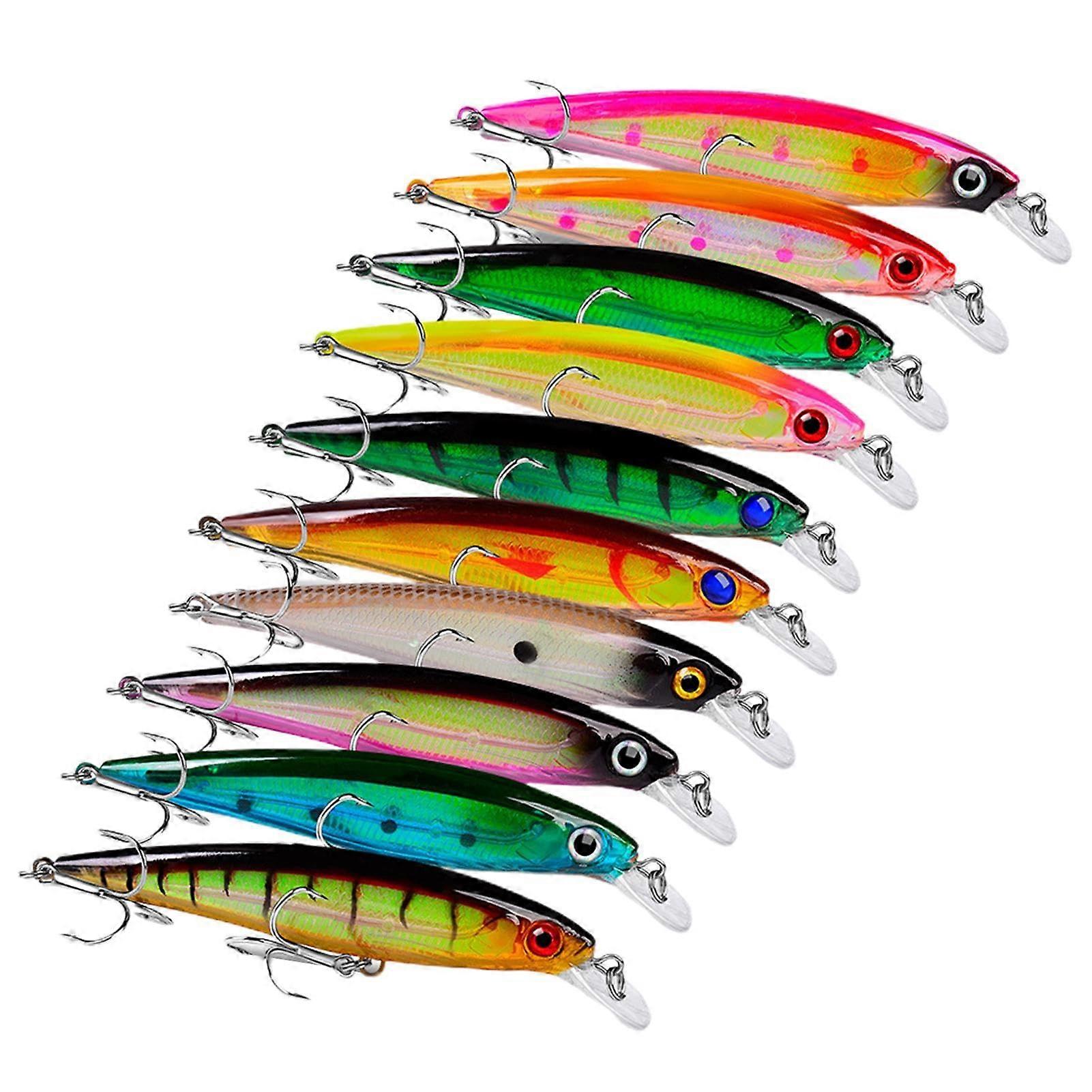 Bass Fishing Lures 10-Piece Swimbait Set Freshwater Saltwater Lures With Pre-Assembled Jig Heads And Sharp Hook