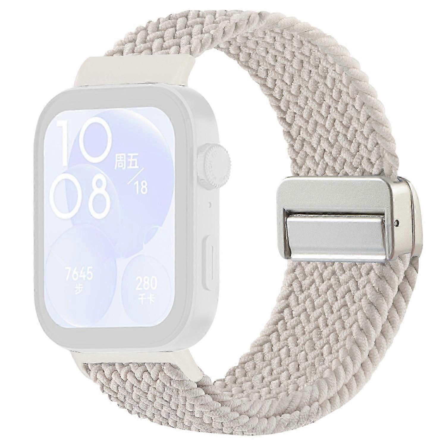 Replacement Strap for Huawei Watch Fit 4 Pro 4 3 Nylon Braided Watch Band with Magnetic Buckle (Meta