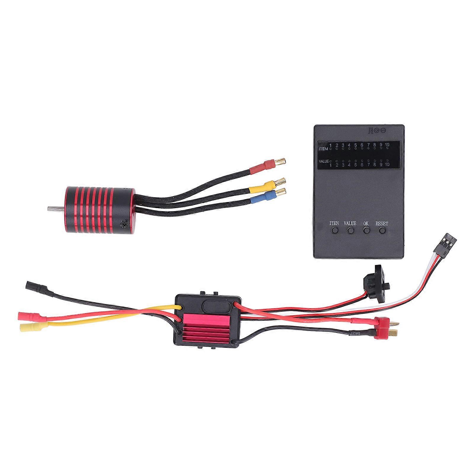 Brushless M2838 Motor Set 35A ESC Programming Card Electronic Speed Controller Combo Set for 1/14 1/16 RC Car 5800KV