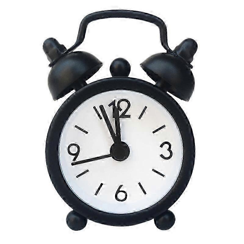 New Mini Electronic Round Number Double Bell Desk Table Digital Quartz Clock Home Decoration Retro Portable Adapdesk