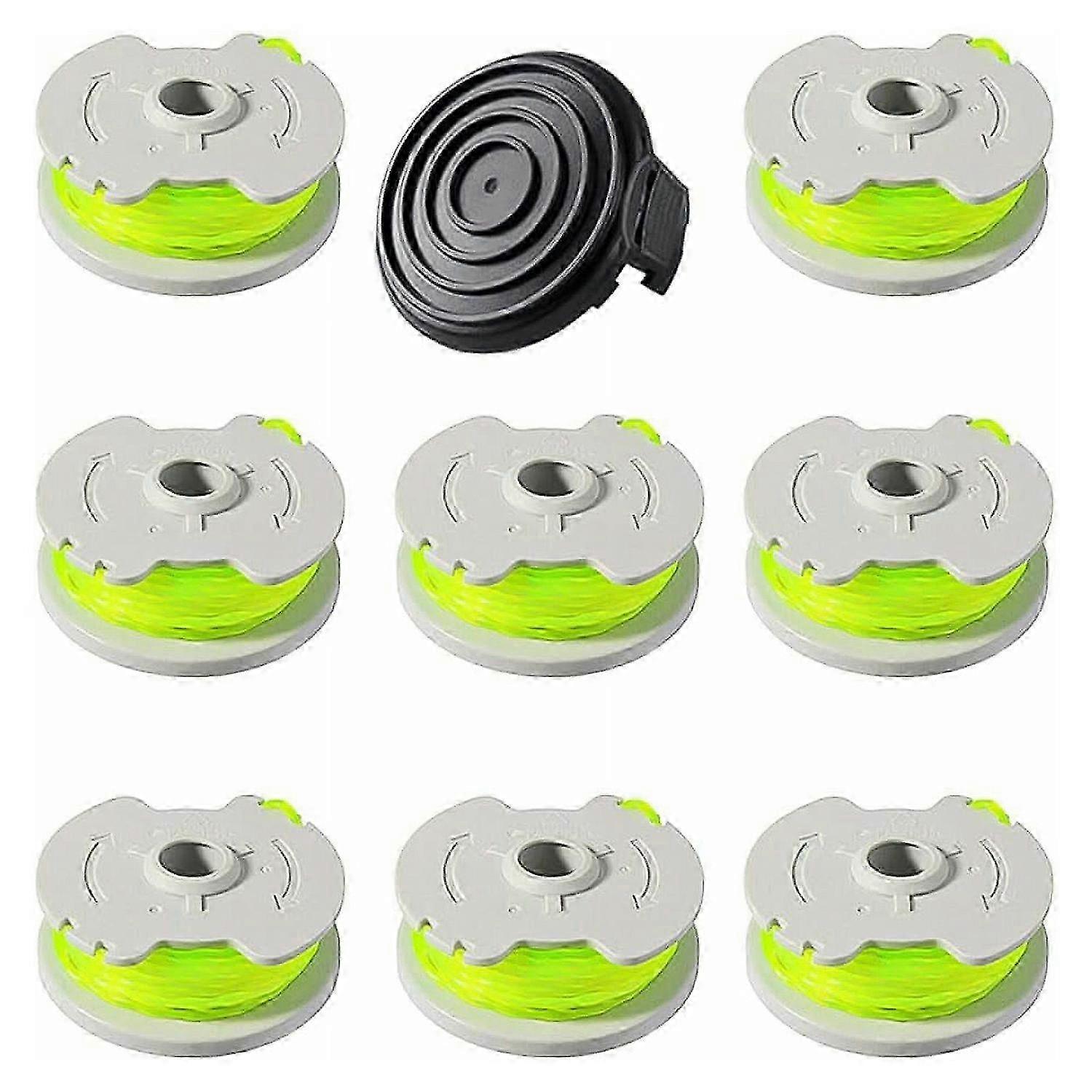 8Pcs Line Spool+1Pc Spool Cap Set for Suitable Brand Lawn Mower Parts