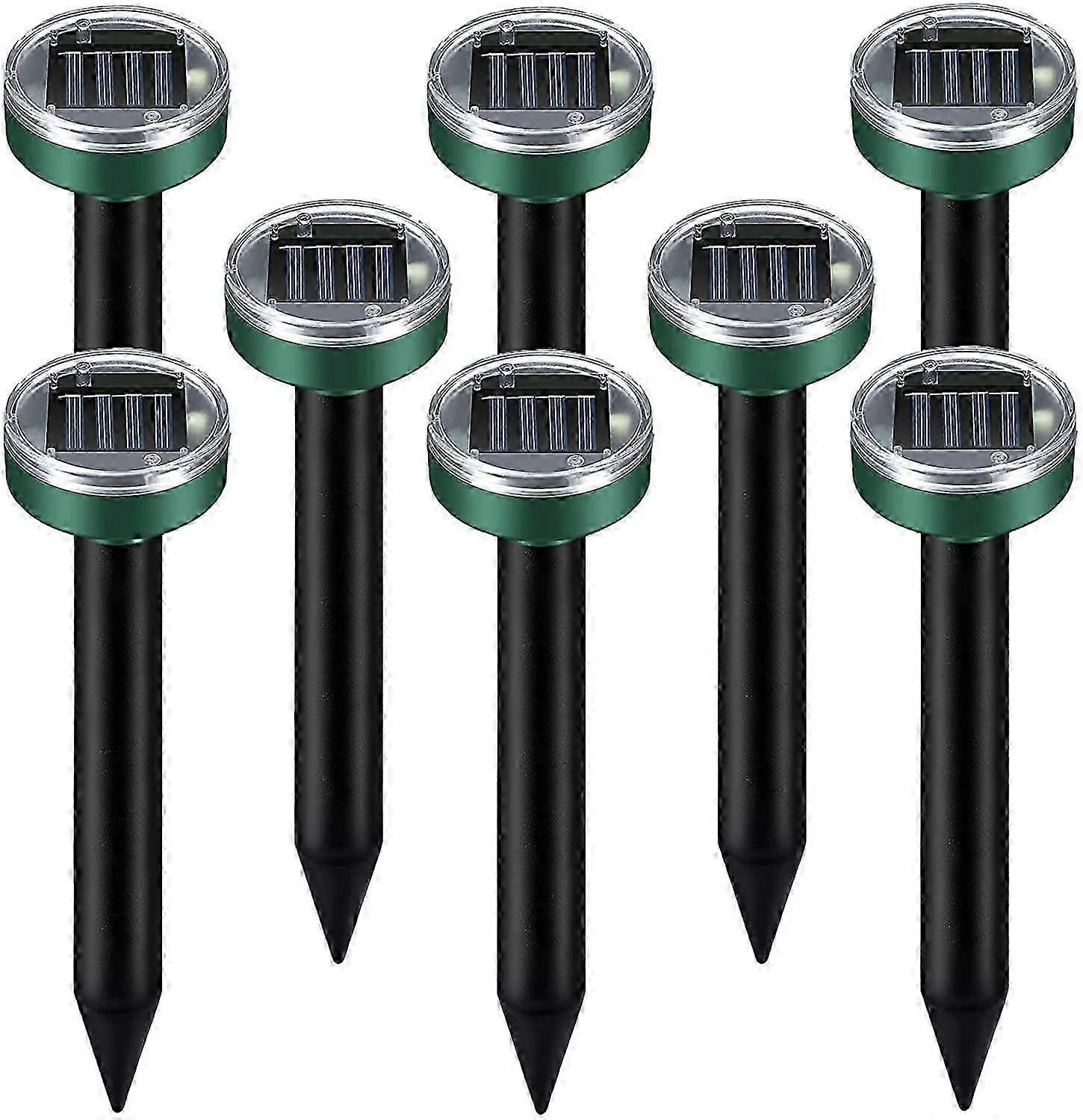 طارد القوارض بالموجات فوق الصوتية الذي يعمل بالطاقة الشمسية - 8 عبوات للحدائق والمروج