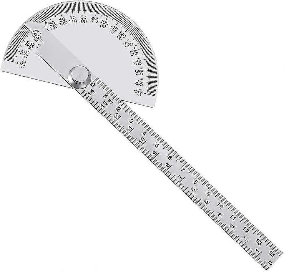 Stainless Steel 180 Protractor with 140mm Ruler - Engineer's Tool