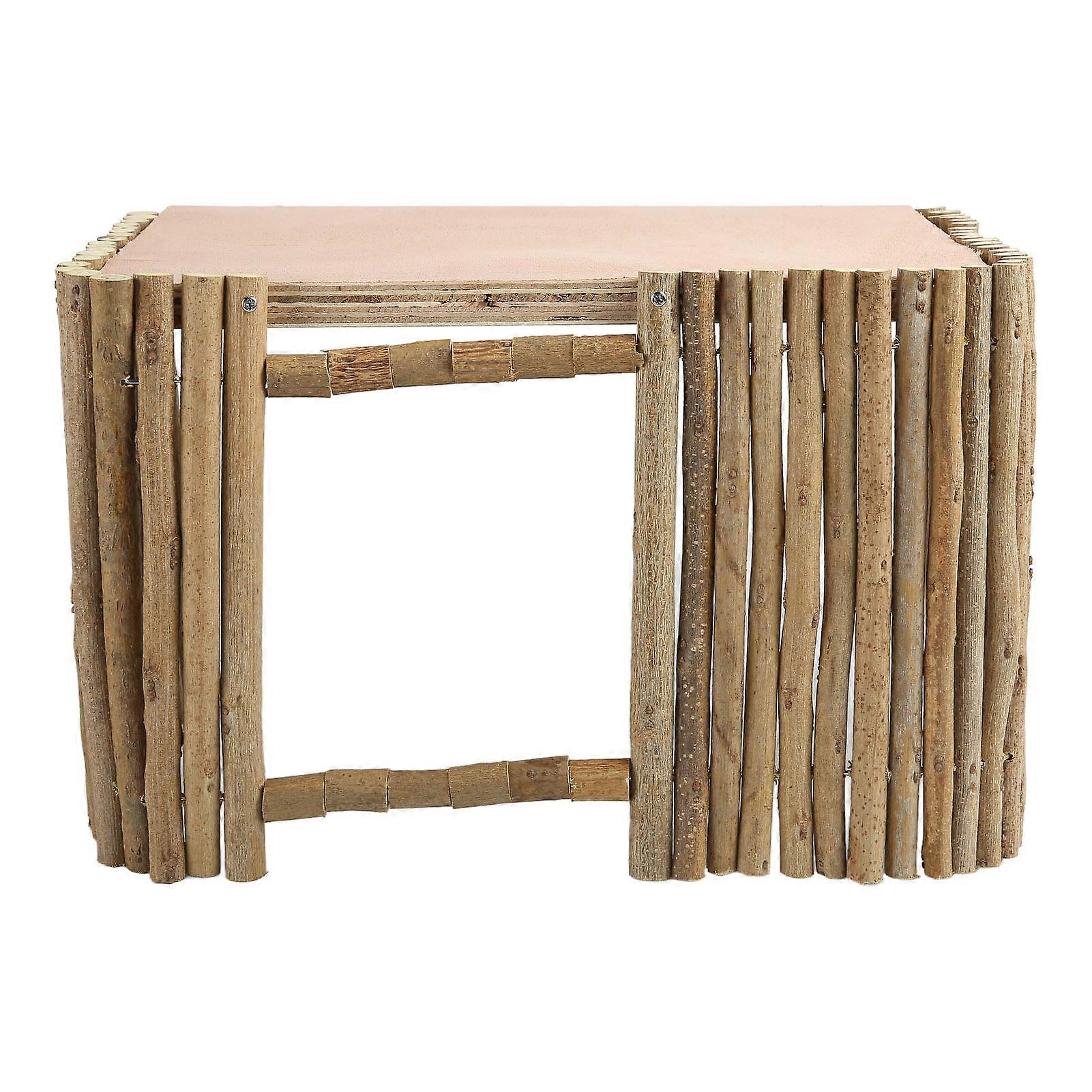 Wooden Small Pet Hideout Breathable Fence Hamster Hideout Hut with Platform for Rabbit Chinchilla Guinea Pig