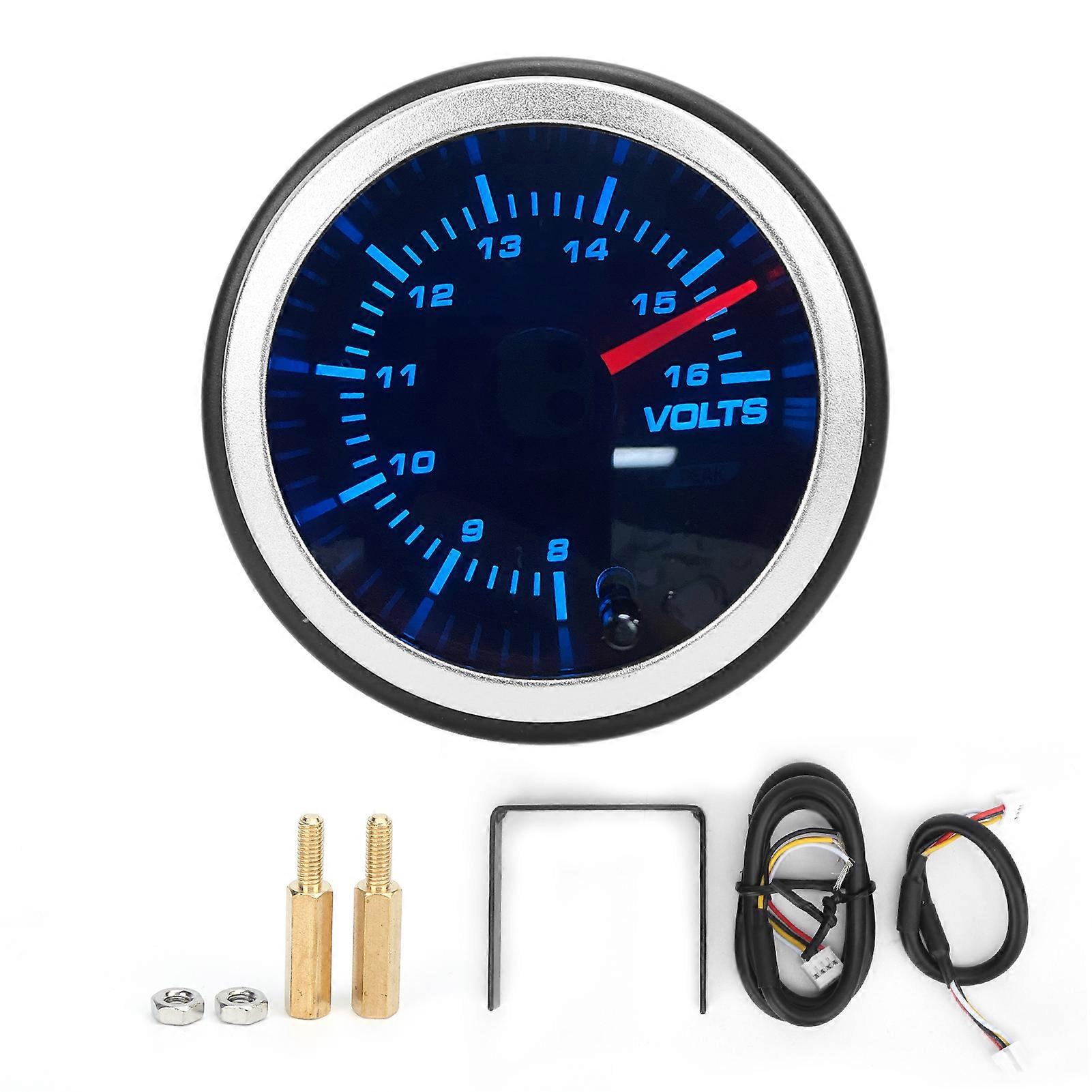 Voltage gauge for cars with 10-color LED backlight 8-16V range