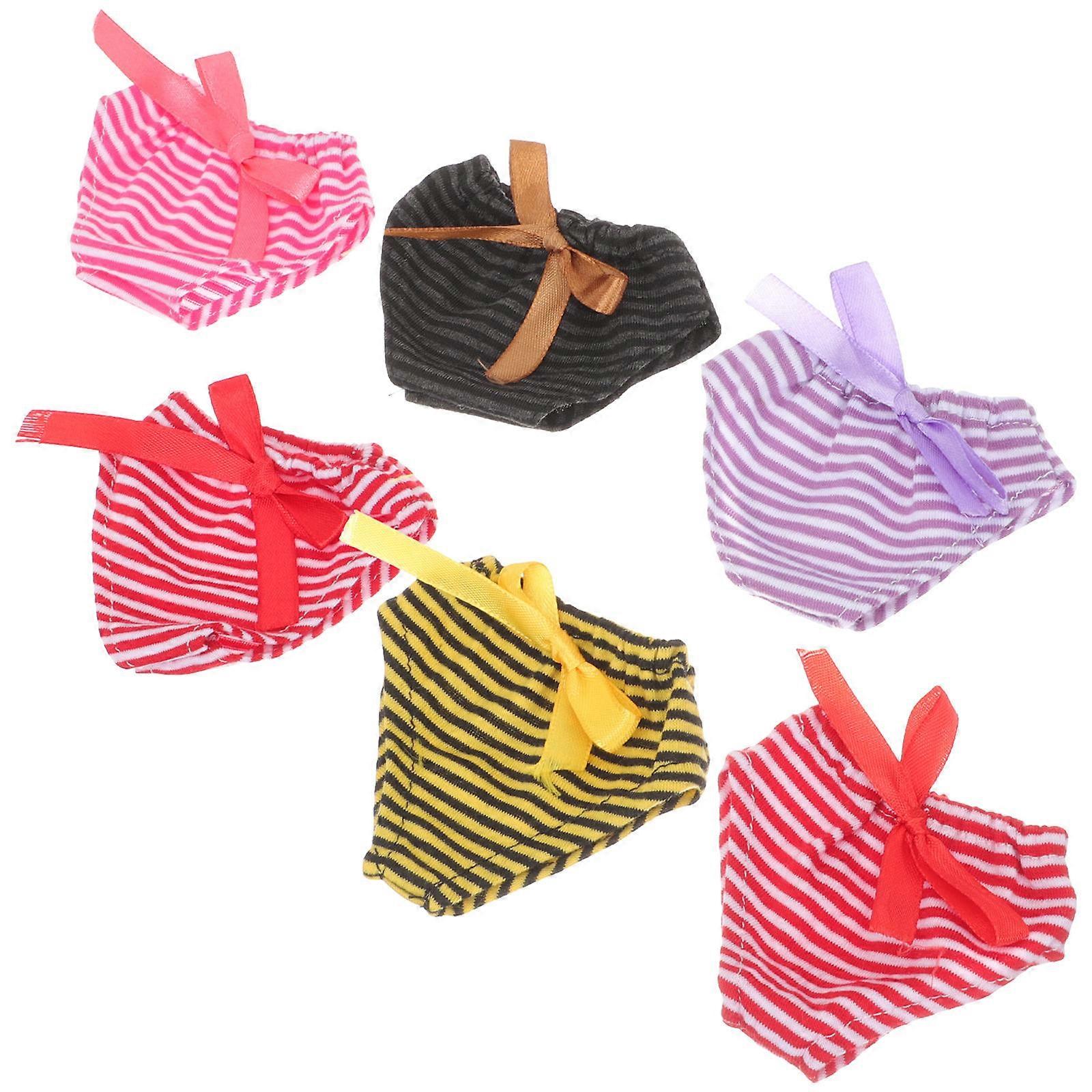 Tiny Toys For Girls Mini Underwear Parenting Practice 9x7cm Assorted Color 6Pcs