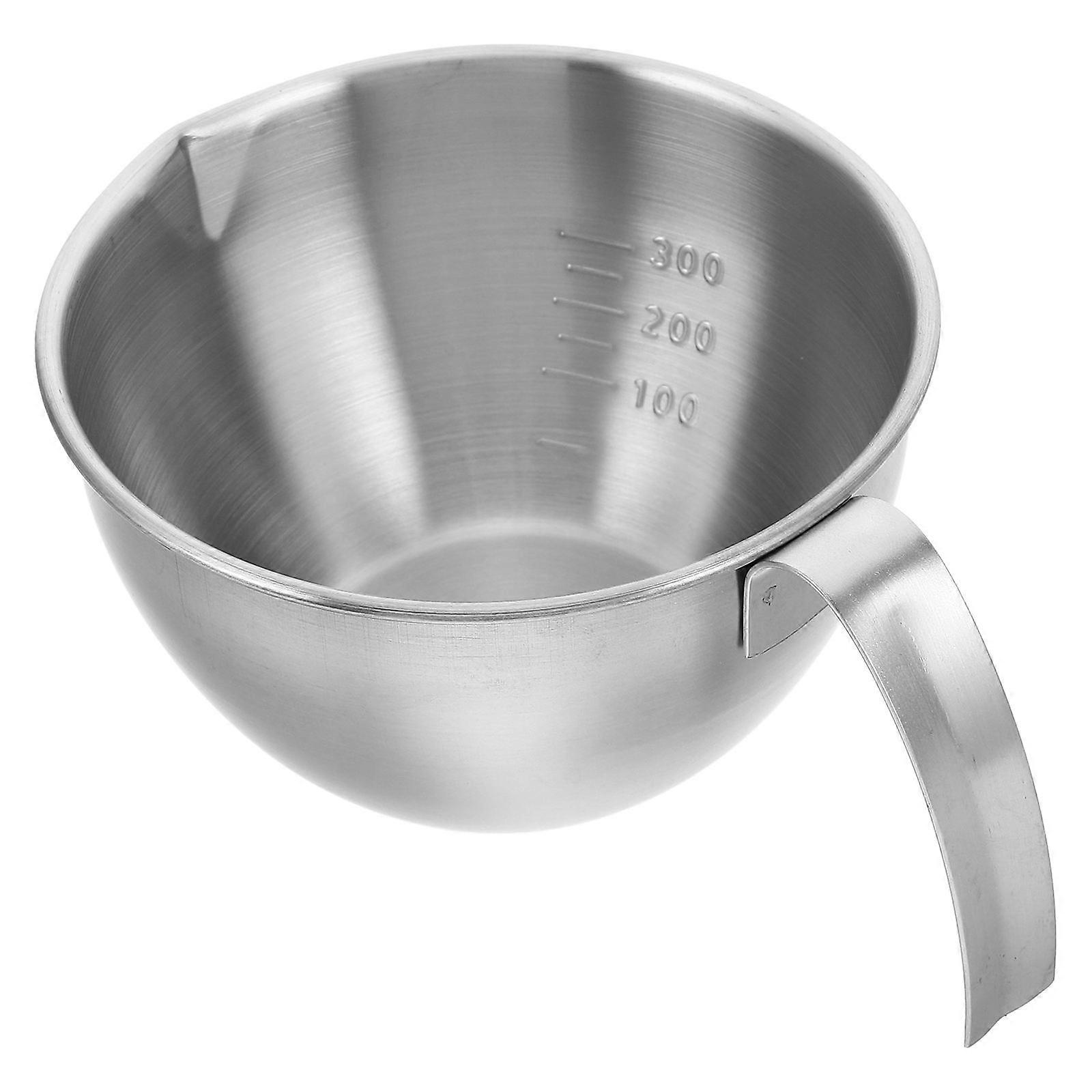 Stainless Steel Mixing Bowl with Handles 1 Set Measuring Cup Small Bowls with Pour Spout and Scale for Home Kitchen Baking and Cooking