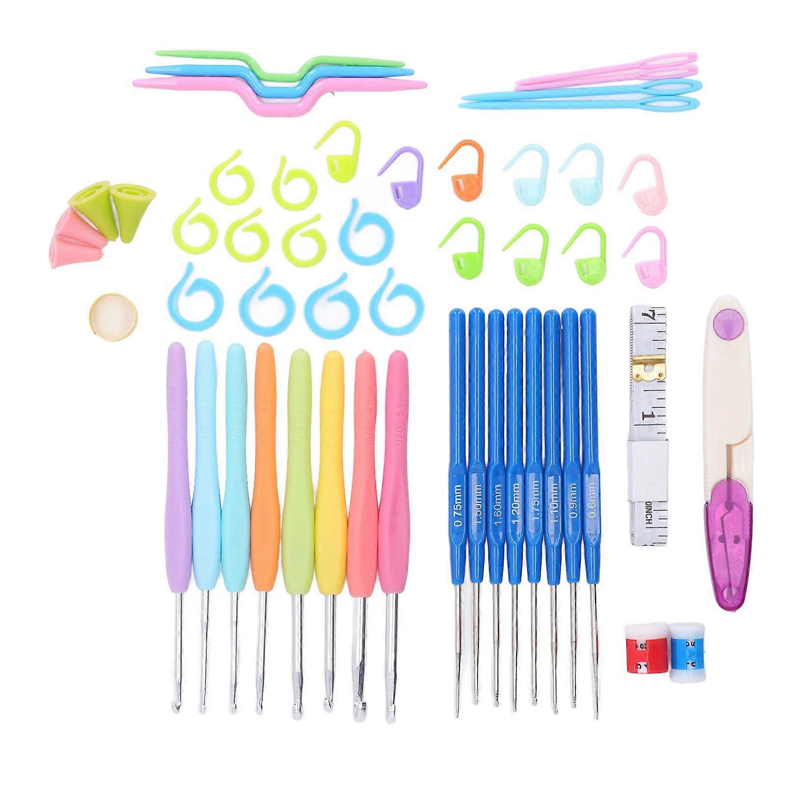 2025 Latest Model  Crochet Hook Set 16Pcs Hooks Stainless Steel Plastic Handle