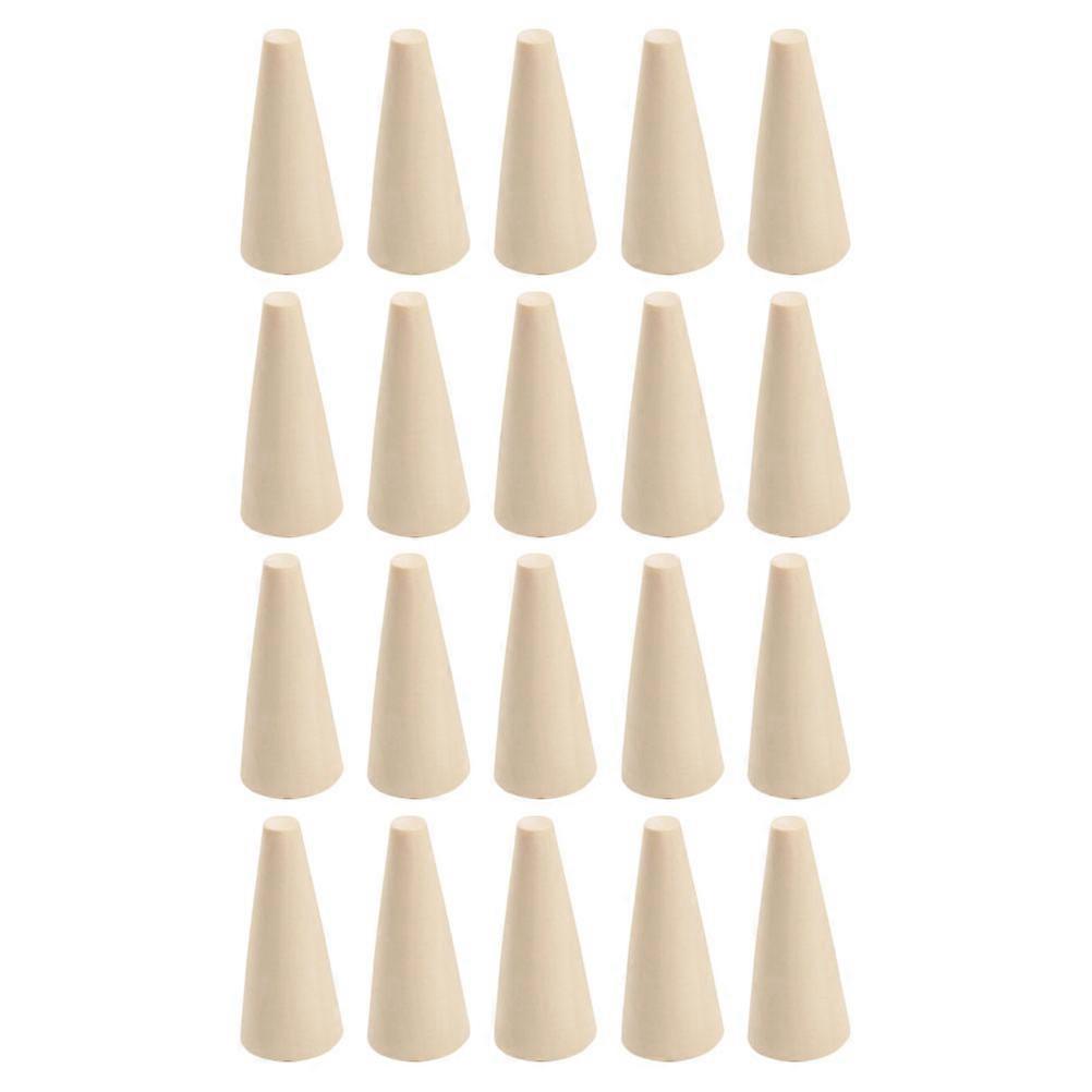 Natural Wood Cone Ring Display Stand For Crafting Enthusiasts Teaching Aid Minimalist 20Pcs