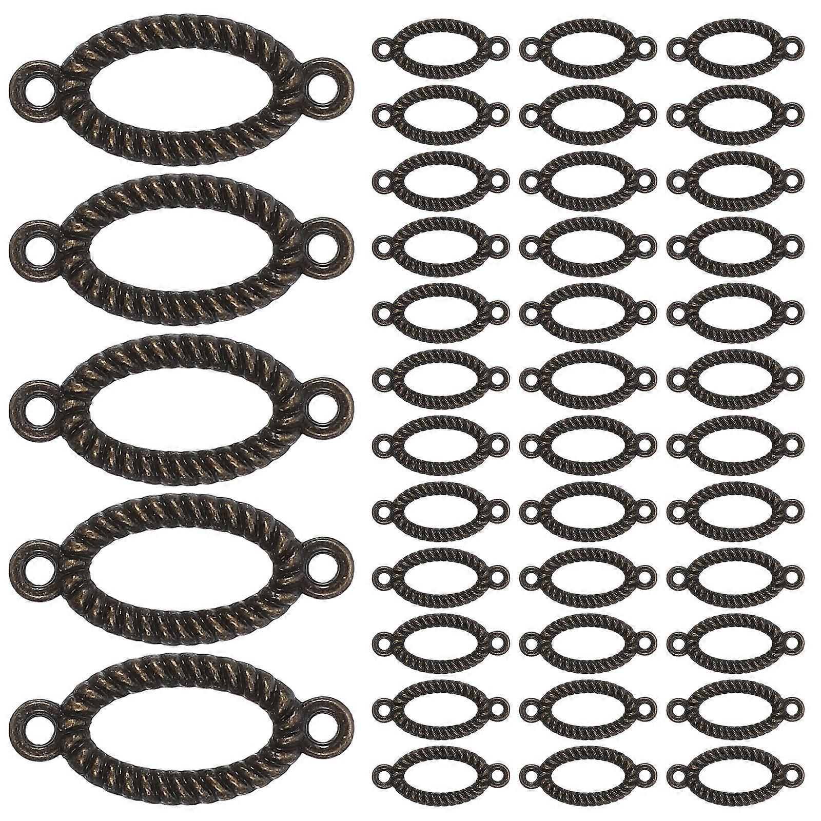 Alloy Oval-Design Charms Oval Shape Charms Sweater Chain 2X0.9cm Dark Brown Diy Jewelry Making 100Pack