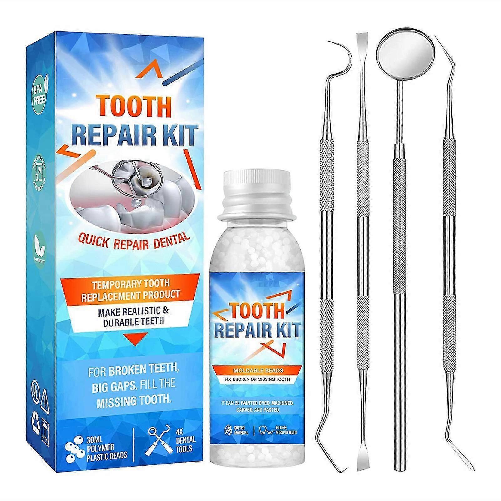Tooth Filling Repair Kit, Temporary Tooth Filling Kit for Temporary Restoration of Missing & Broken Teeth Replacement Dentures