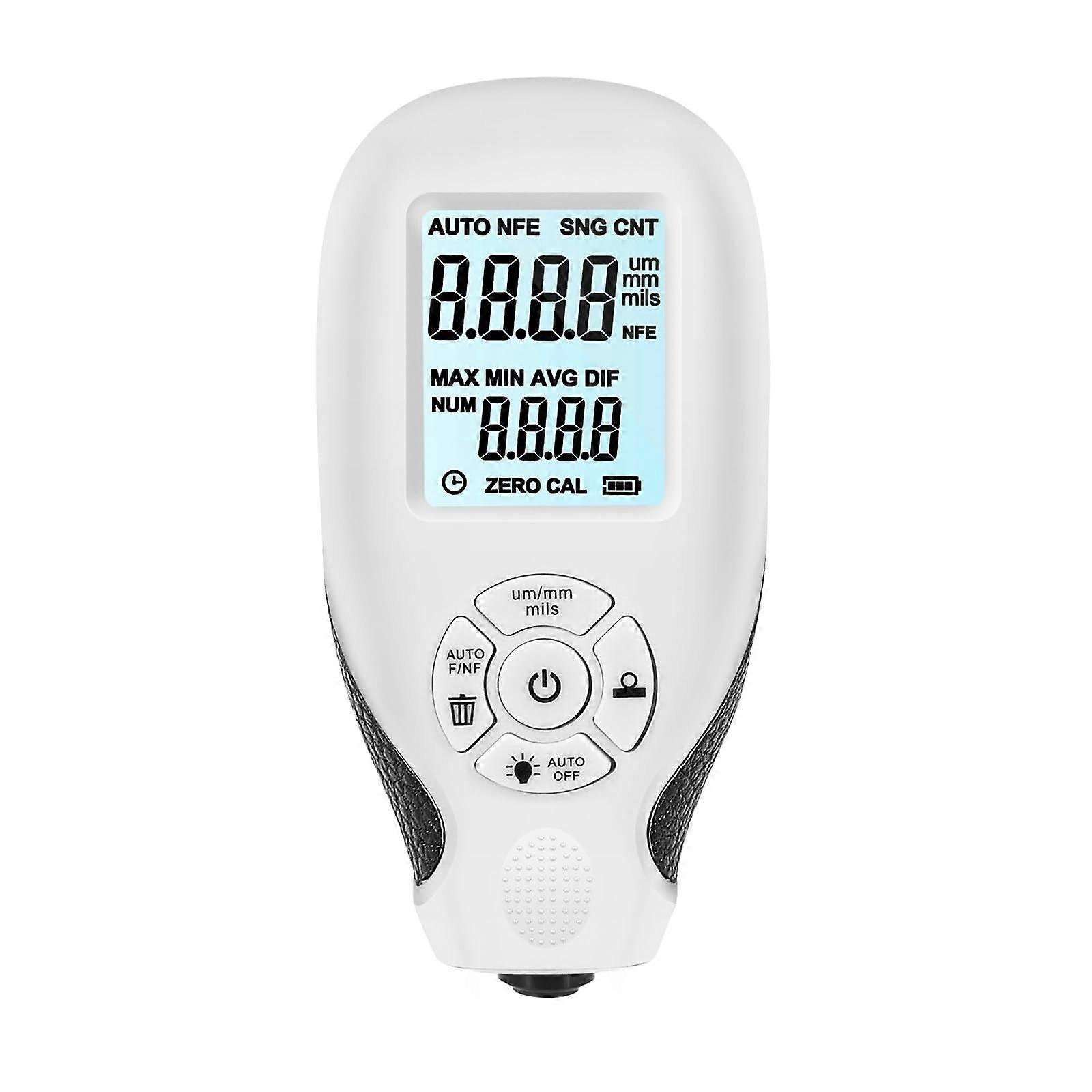 Thickness Gauge Coating Thickness Gauge For Car Paint LCD Display Manual 0-2000um White Colour Measuring Tool