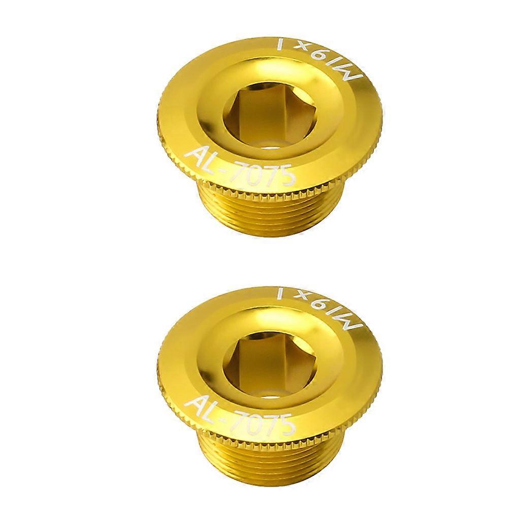 Crank Arm Fixing Bolts with Aluminum Alloy Material for Bike Use Golden Color Easy to Assemble and Disassemble 2 Pieces