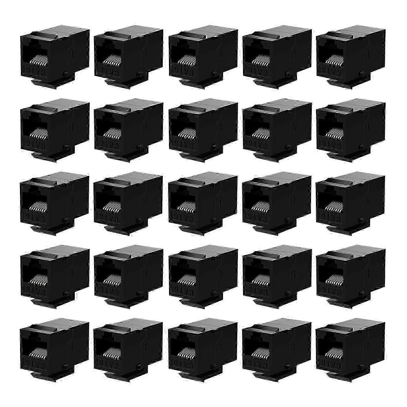 25 Pcs Rj45 Coupler Cat6 Keystone Jacks Inline Coupler Female to Female Insert Coupler)