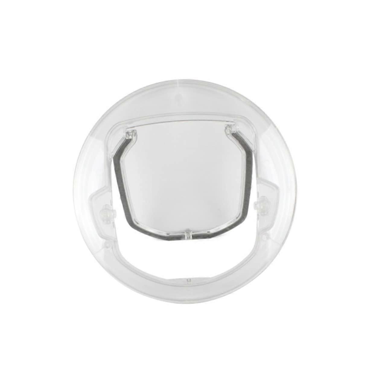 Transparent pet door for cats, adjustable cat flap, secure access for pets, made of durable material for kittens and cats, easy to install, white.