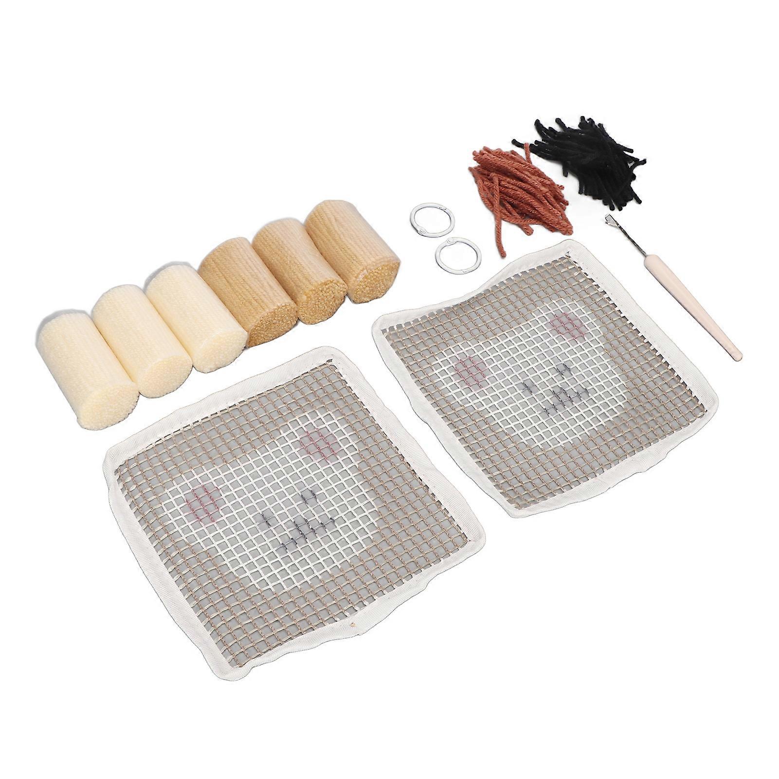 Punch Needle Coaster Kit Polyester Soft Interesting Tufted Rug Pad DIY Kit for Beginner 