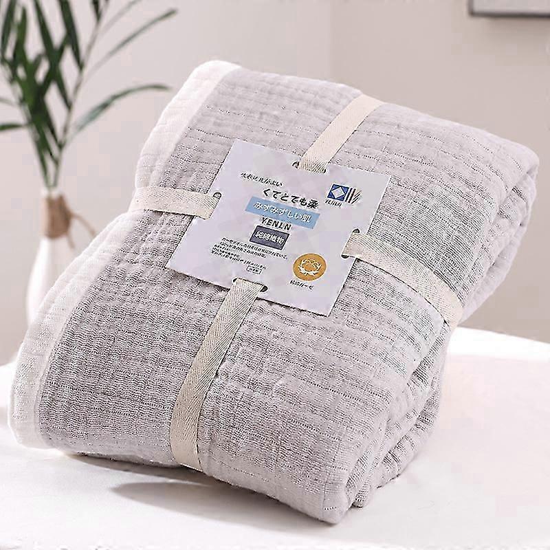 100% bomullsmuslinfilt för vuxna 6-lagers muslinfilt som andas Lätt sängfilt Mjuk bomullsfilt alla årstider