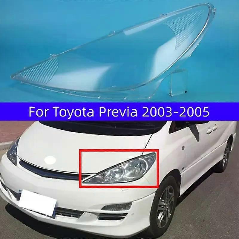 For Toyota Previa 2003 2004 2005 Front Headlamp Cover Lamp Shade Headlight Shell Lens Plexiglass Replace Original Lampshade-Right