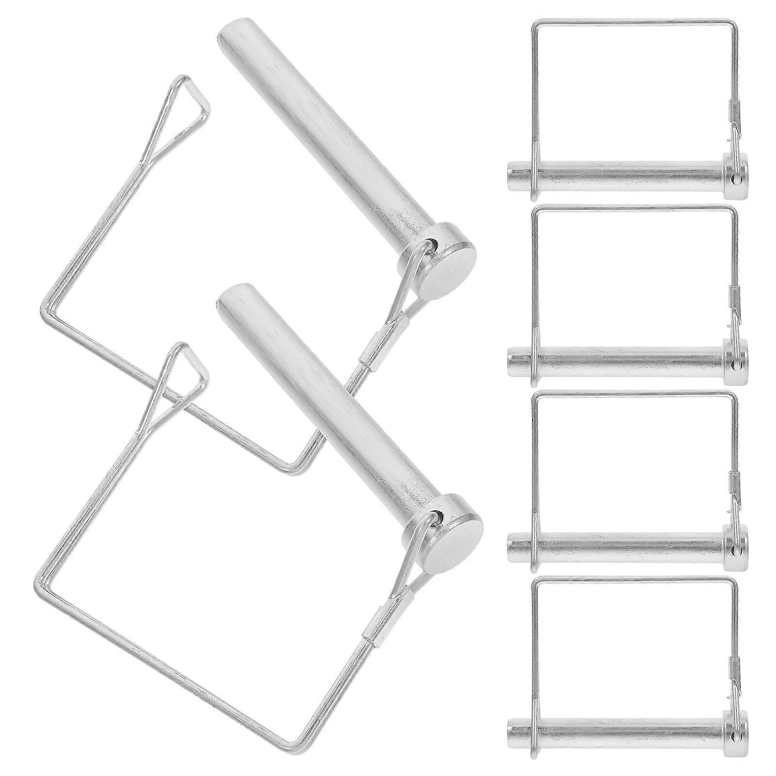 6PCS Silver Square Trailer Coupler Pin Safety Locking Hitch Pin for Farm Lawn Garden Hitches