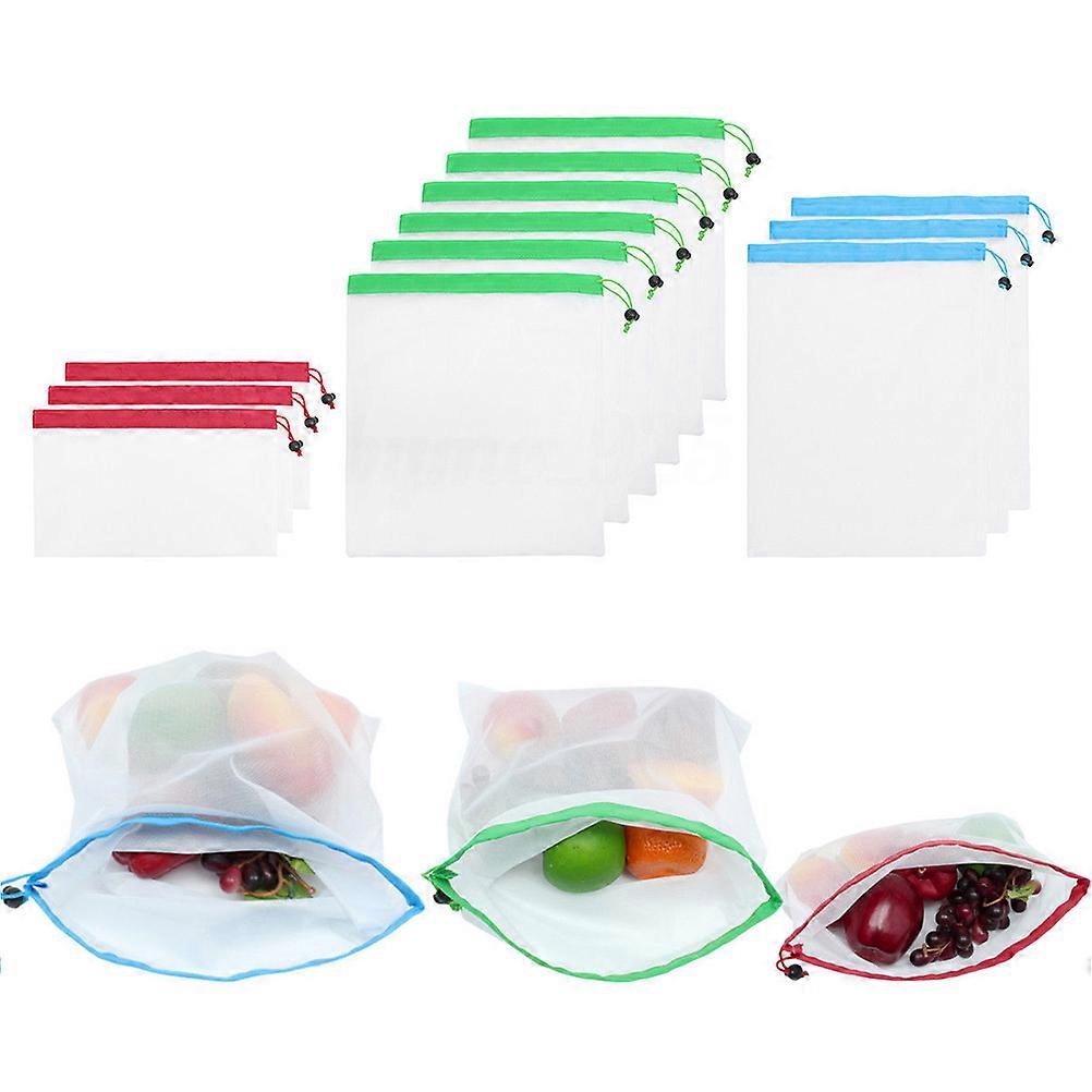 Reusable Mesh Bag for Grocery Shopping and Storage Made of Polyester Red Easily Portable 8 Inches