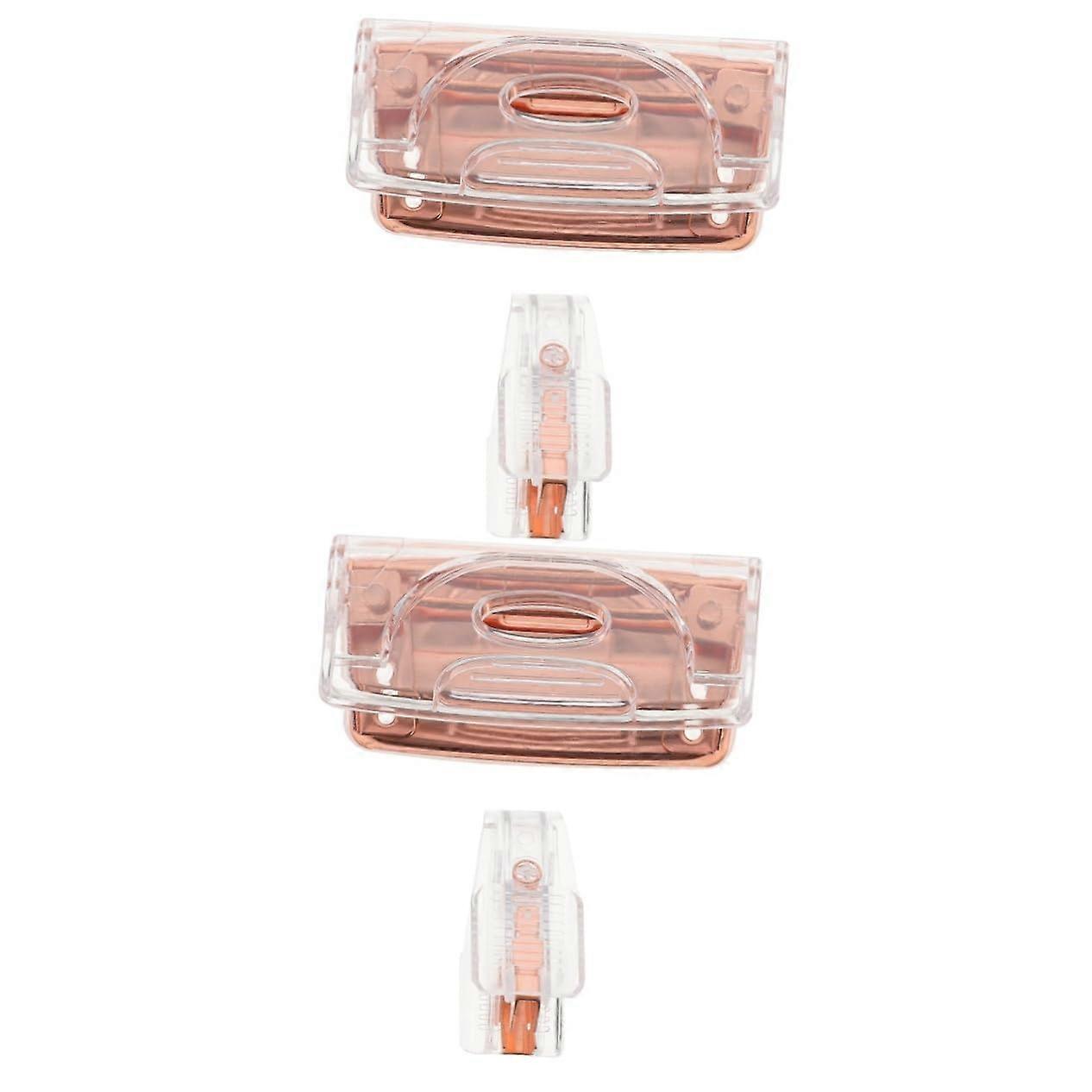 2 Sets Clip Hole Punch Tool, 2 Hole Punch for File Folders, Aluminium Alloy Paper Punch, Office Stapler Compatible