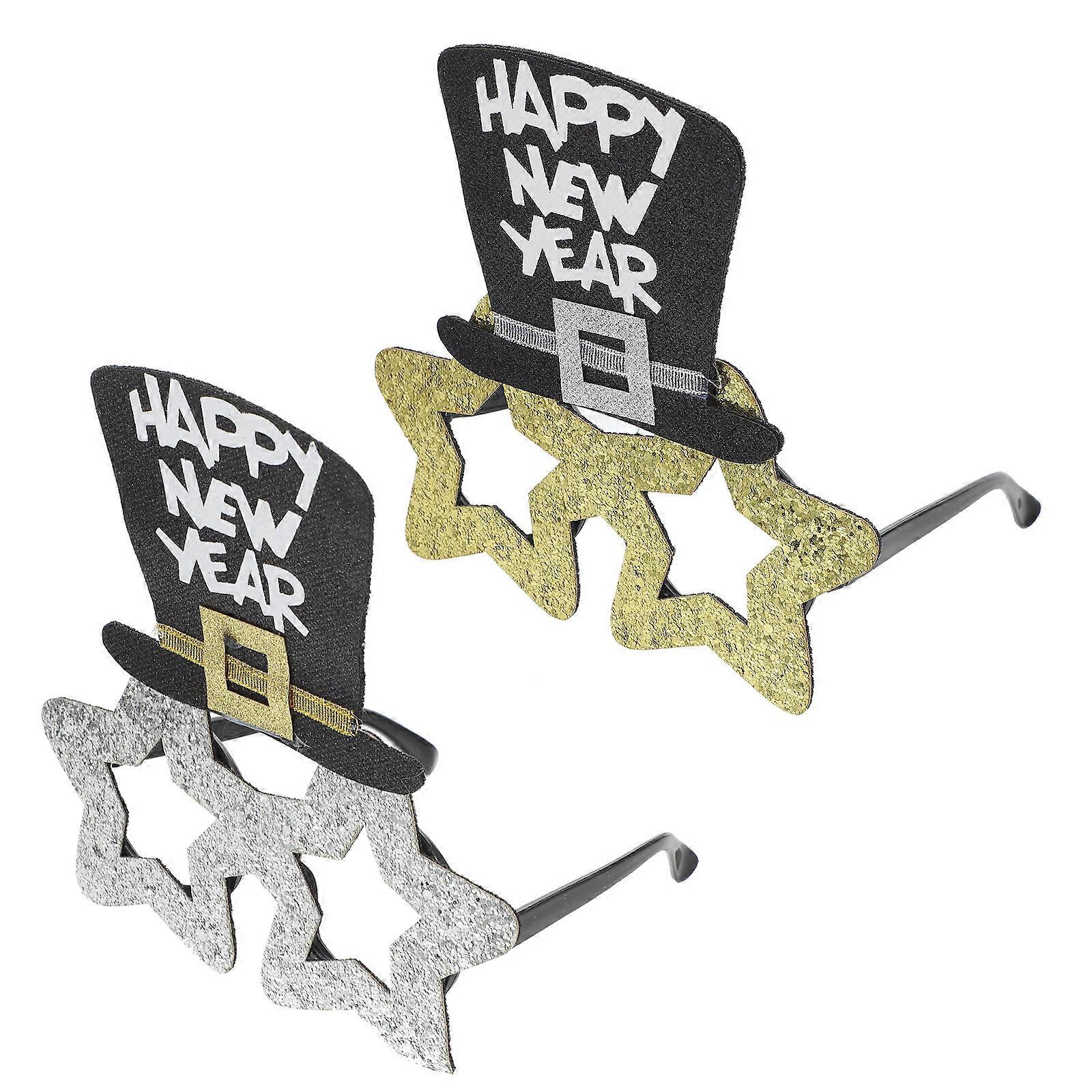 Festive New Year Eyeglasses with Lightweight Paper Material for Decor Use and Party Props Assorted Color