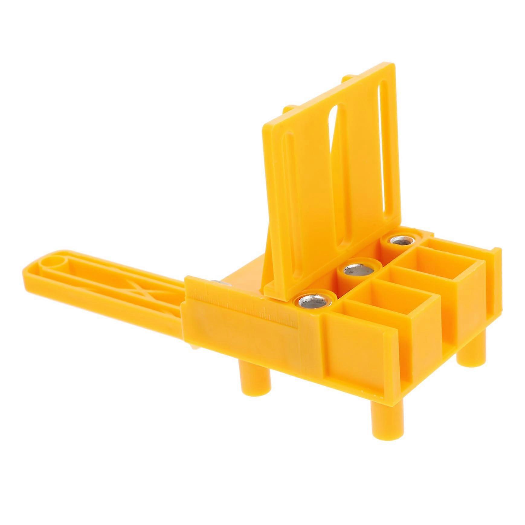 Hole Finder for Woodworking - Adjustable Key Centring Tool, Dowel Jig, Clamping Blocks, ABS Material, Yellow Design