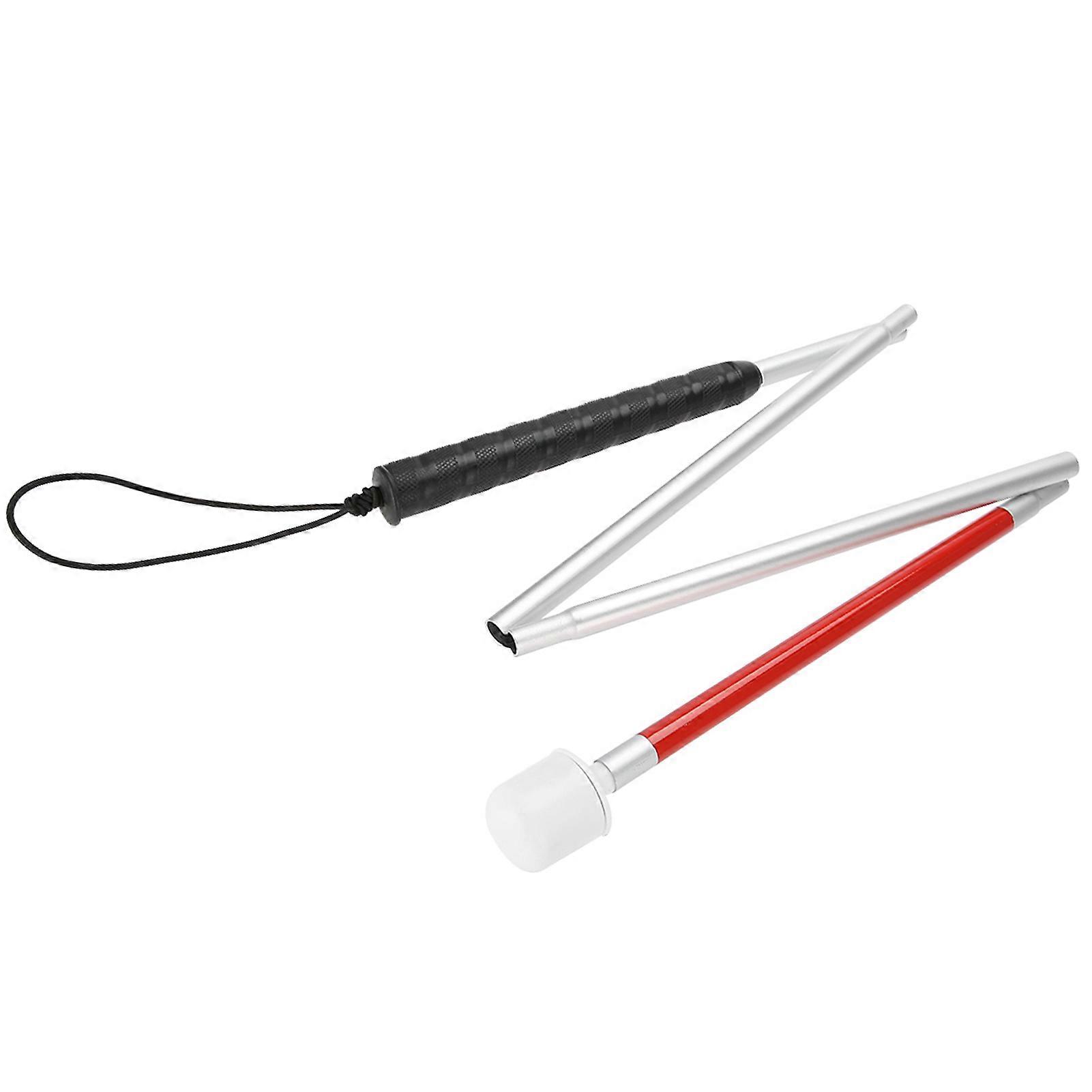 Foldable Reflective Aluminum Walking Stick Cane 110cm Lightweight