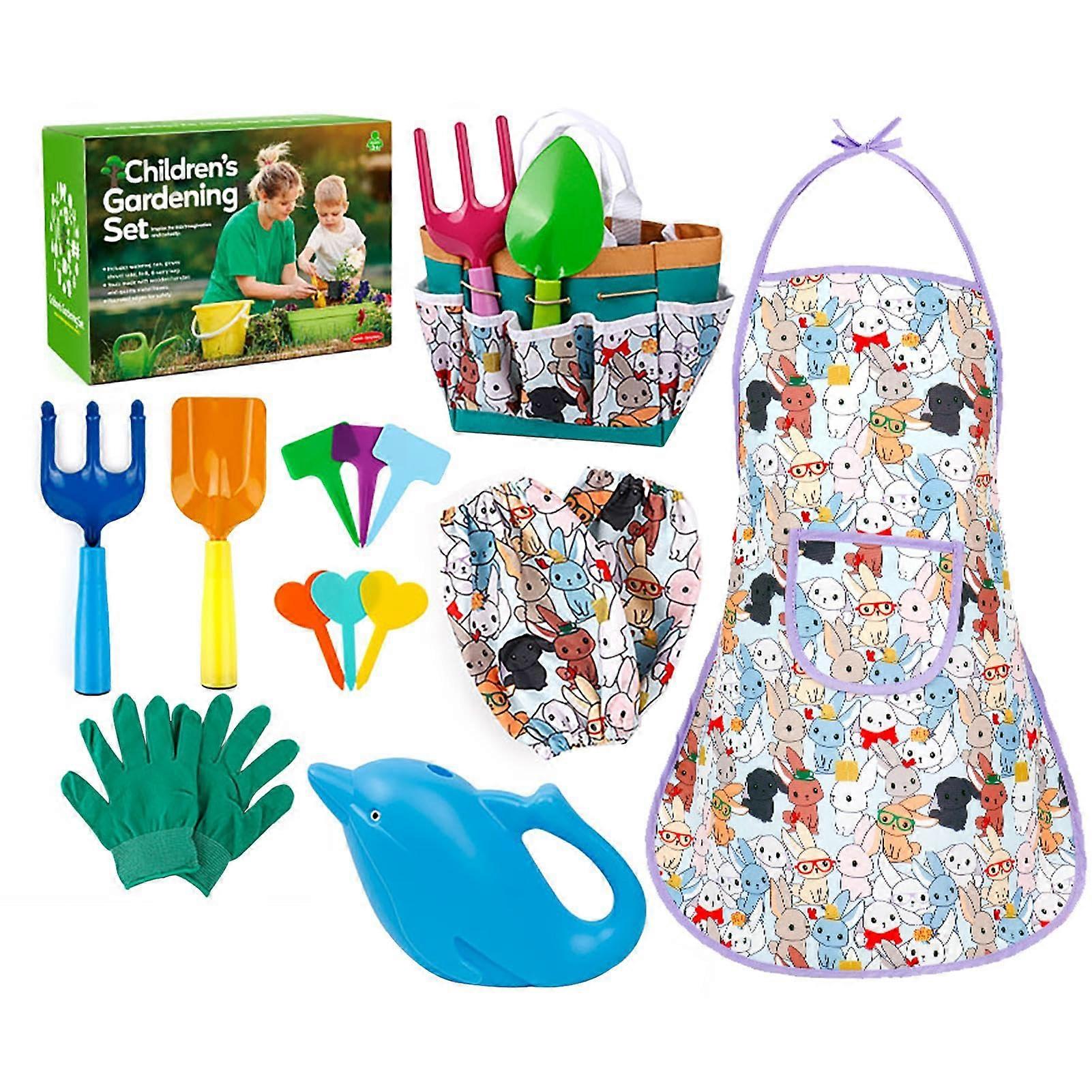 Garden Set for Children - Safe Gardening Tool Set with Colorful Tool Bag, Ideal for Nursery, Outdoor Play and Learning
