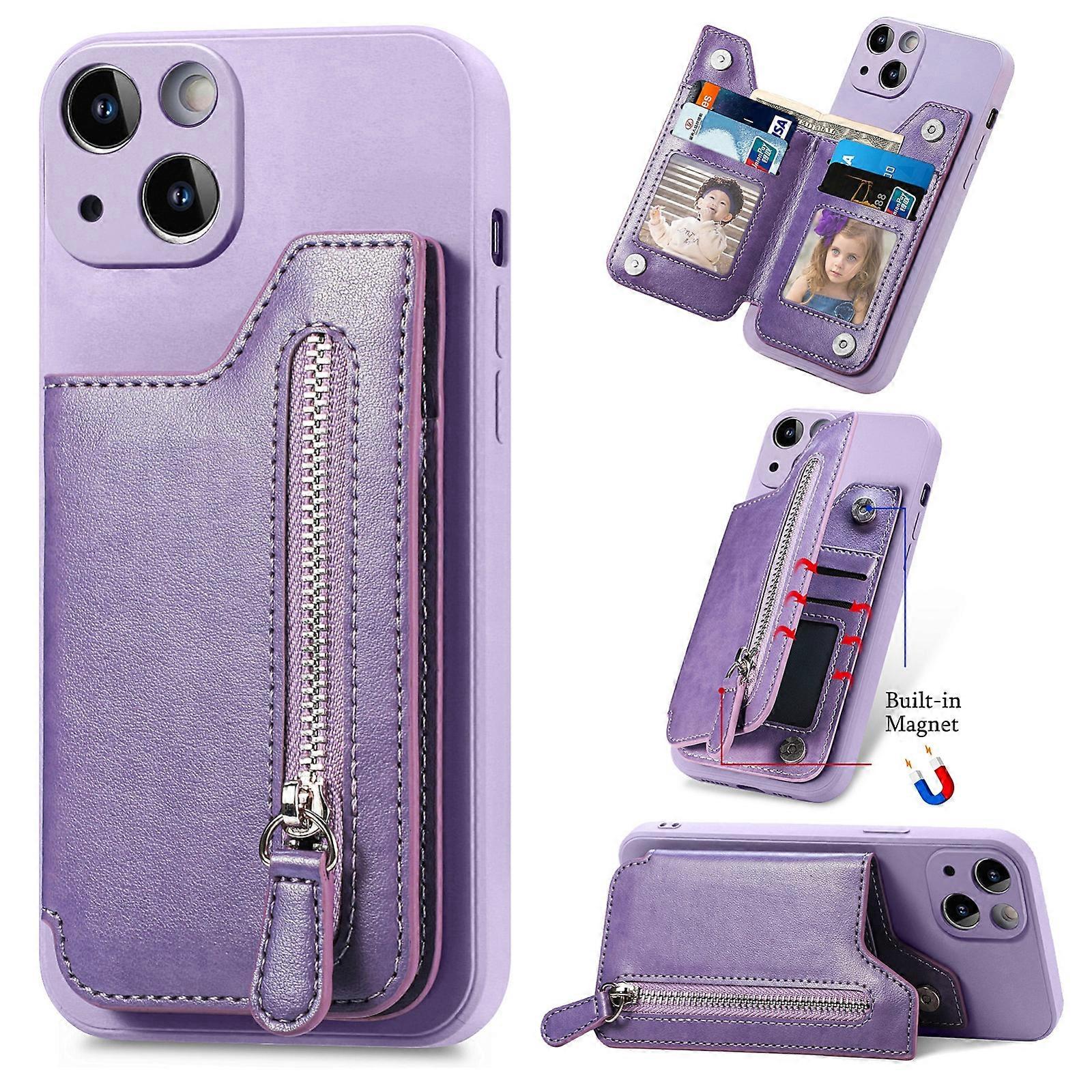 Zipper Wallet Leather Back Shockproof Phone Case