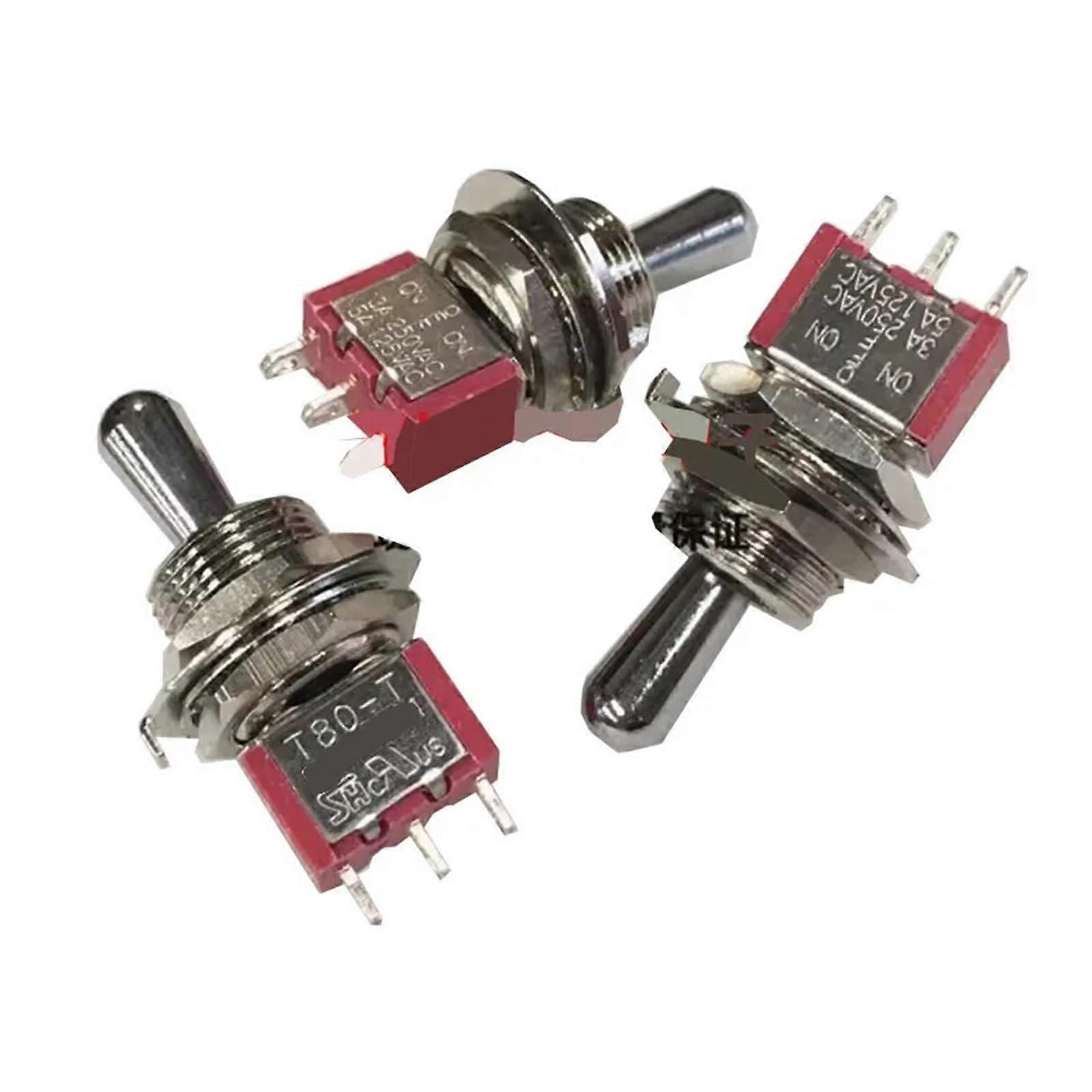 1pcs SH T80T Z1 Series Short Handle 12mm ONOffON SPDT 3Pin 3Position Panel Toggle Switch 5A 125VAC Ref: 8053