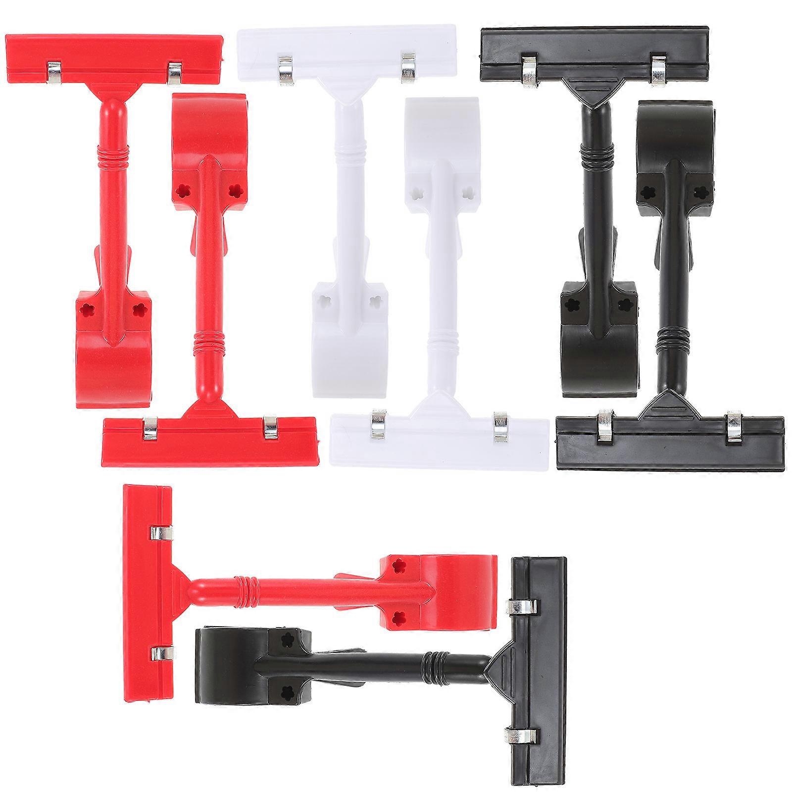 9Pcs Plastic Clip-On Sign Holder Rotatable For Business Supermarket Signage Management Assorted Color