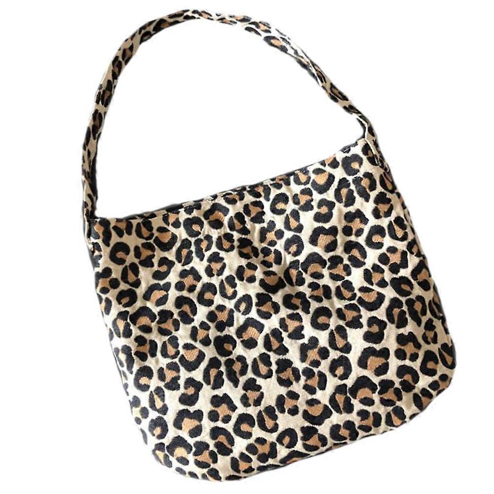 Leopard Print Underarm Bag Chic Shoulder Bag Women's Bag Party Shopping 35x30cm Large Capacity 1Set