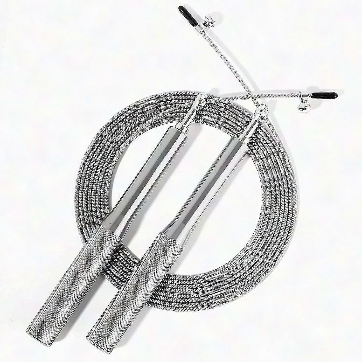 Extra Strong Steel Skipping Rope | Adjustable & Lightweight for Workouts | Silver