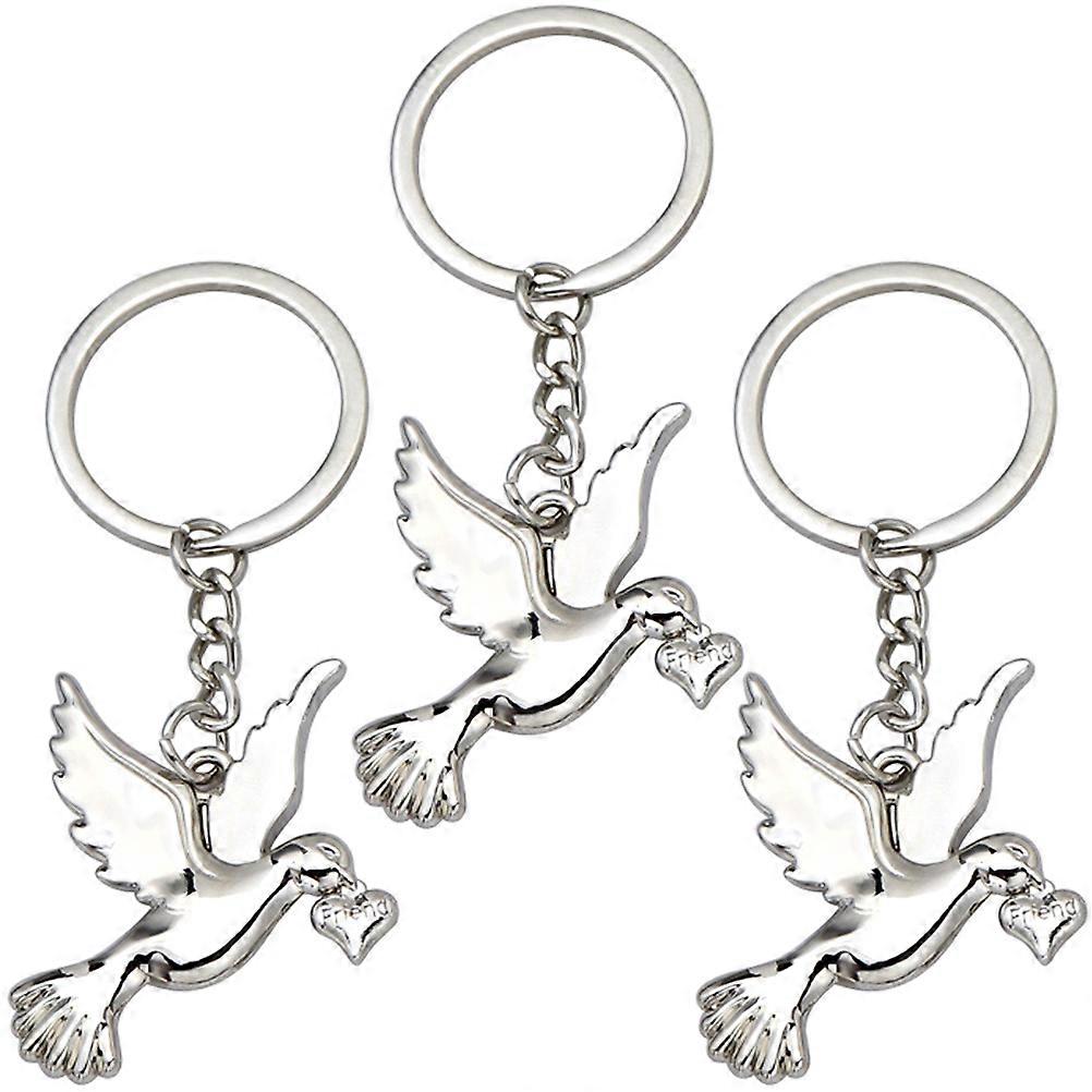 3pcs Dove Keychain Decorative Key Pendant for Bags, Purses, Backpacks – Unique Simple Style Key Ring Organizer