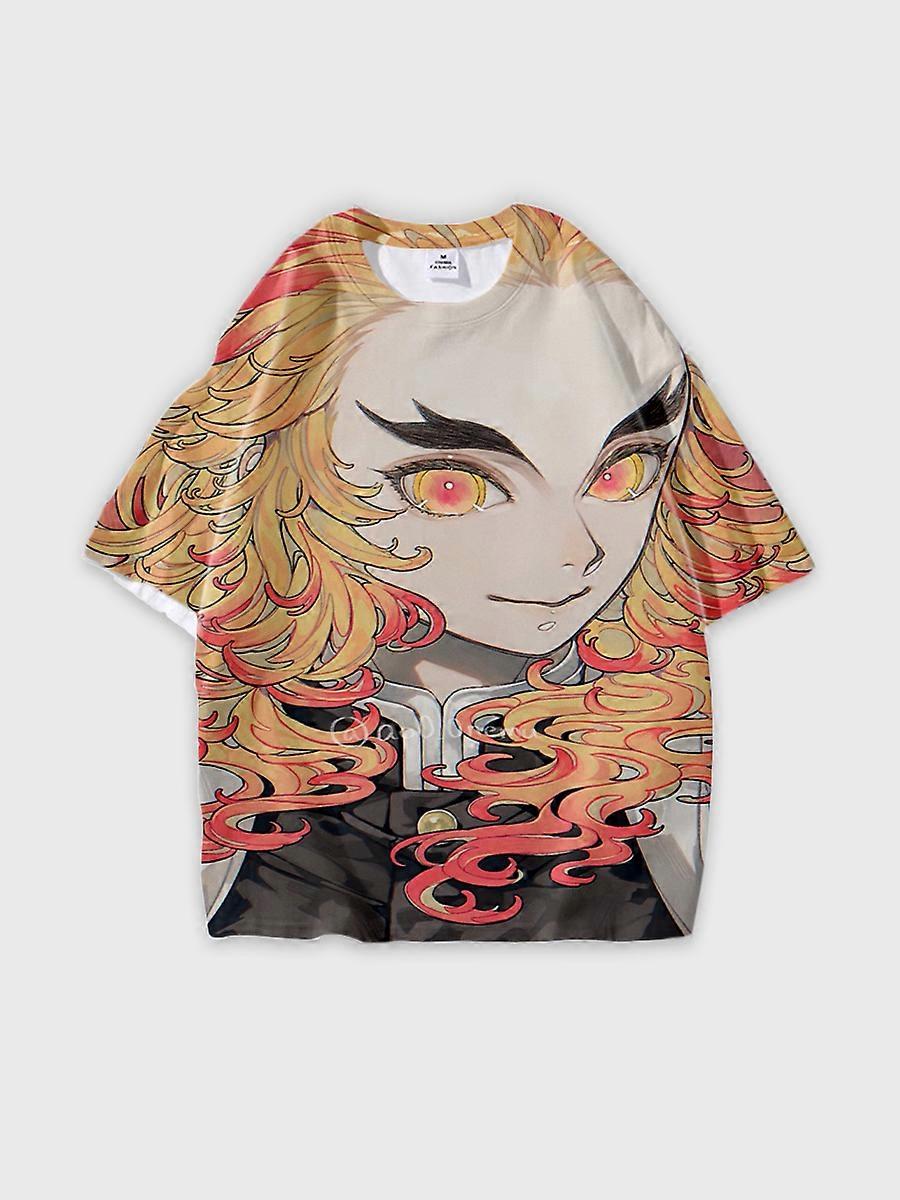 T-shirt round neck Character Pattern loose short sleeve P3410