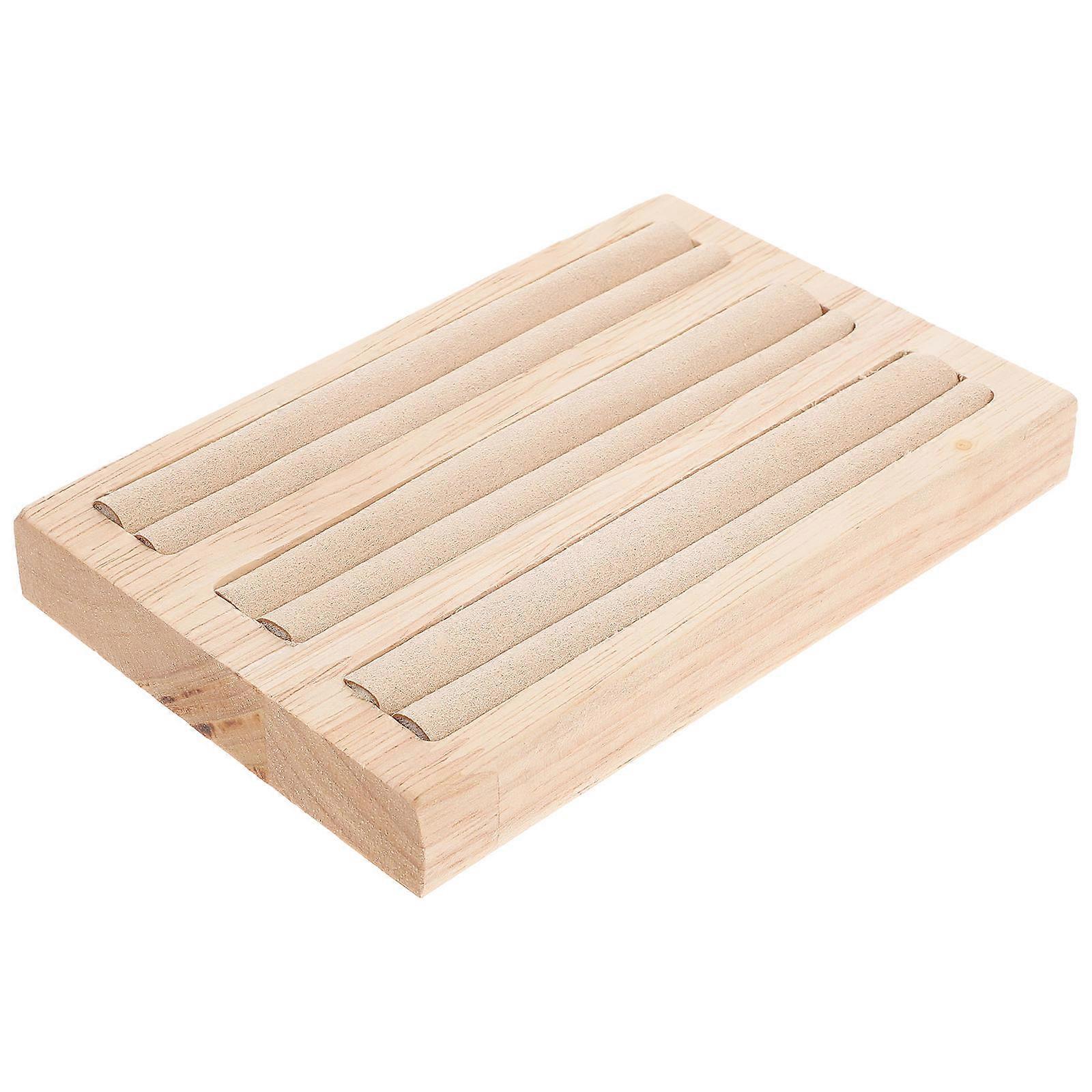 Decorative Jewelry Storage Beech Tray For Rings 15X10.5CM Ideal For Store Display 1Pcs