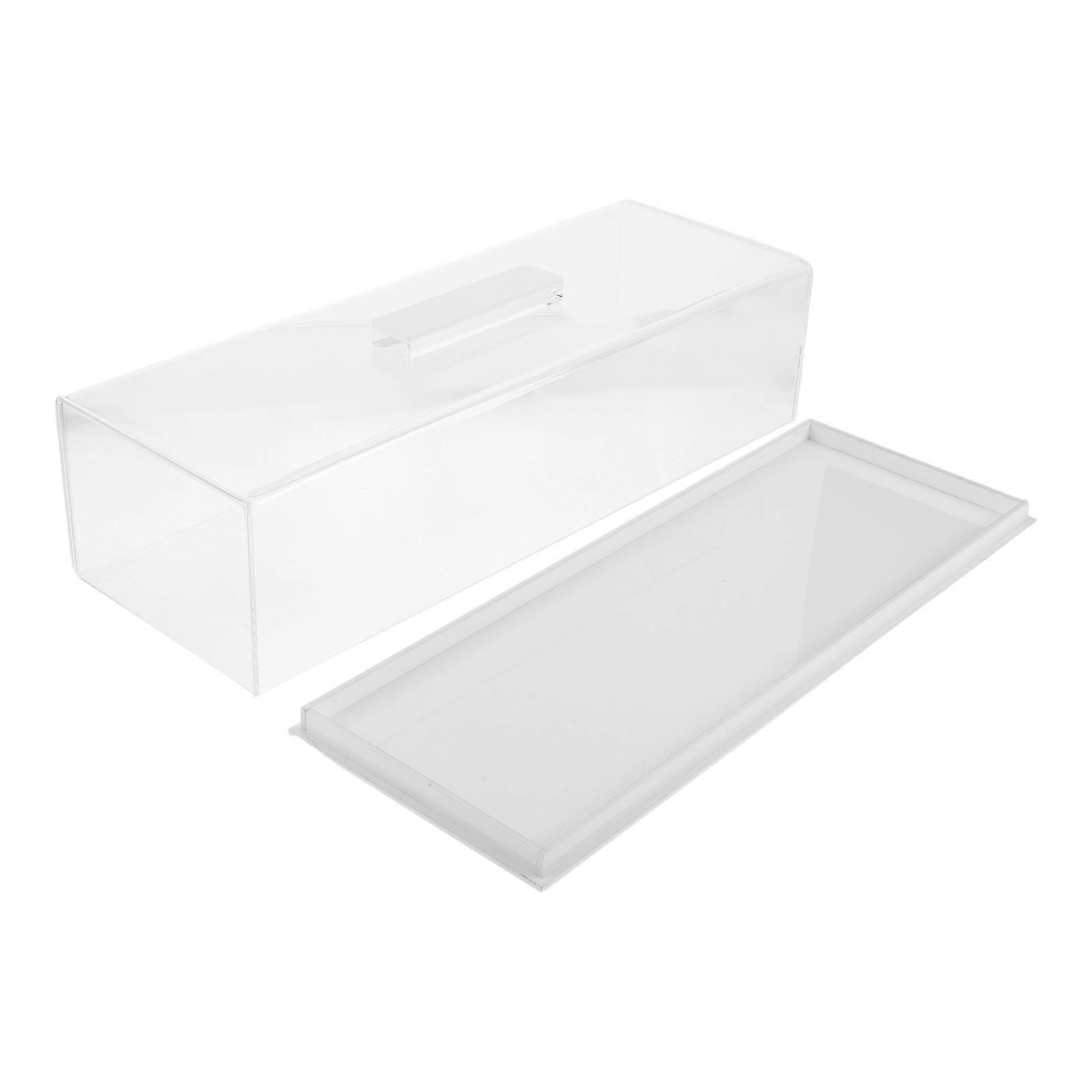 Dessert Tray Acrylic Cake Stand With Lid Rectangular Food Display Cakes Bread Storage Container 1Set