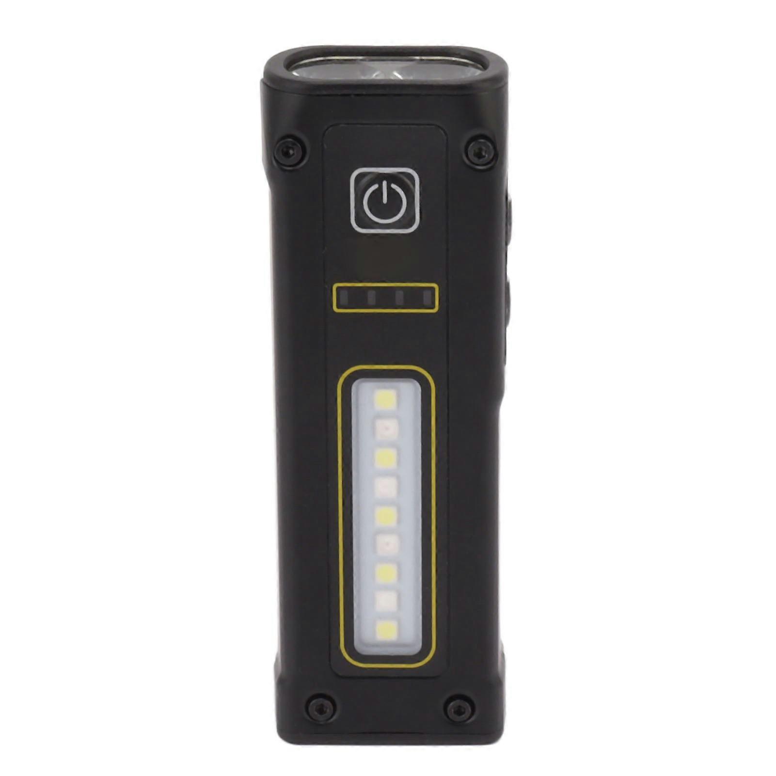 Mini Dual Light Source Flashlight 800mAh Type C Charging Adjustable Portable COB LED Flashlight with Strong Magnetic Black 